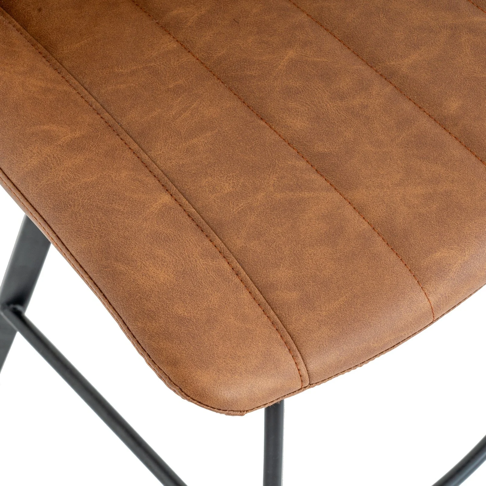 Malmo tan swivel bar stool counter leather brown industrial