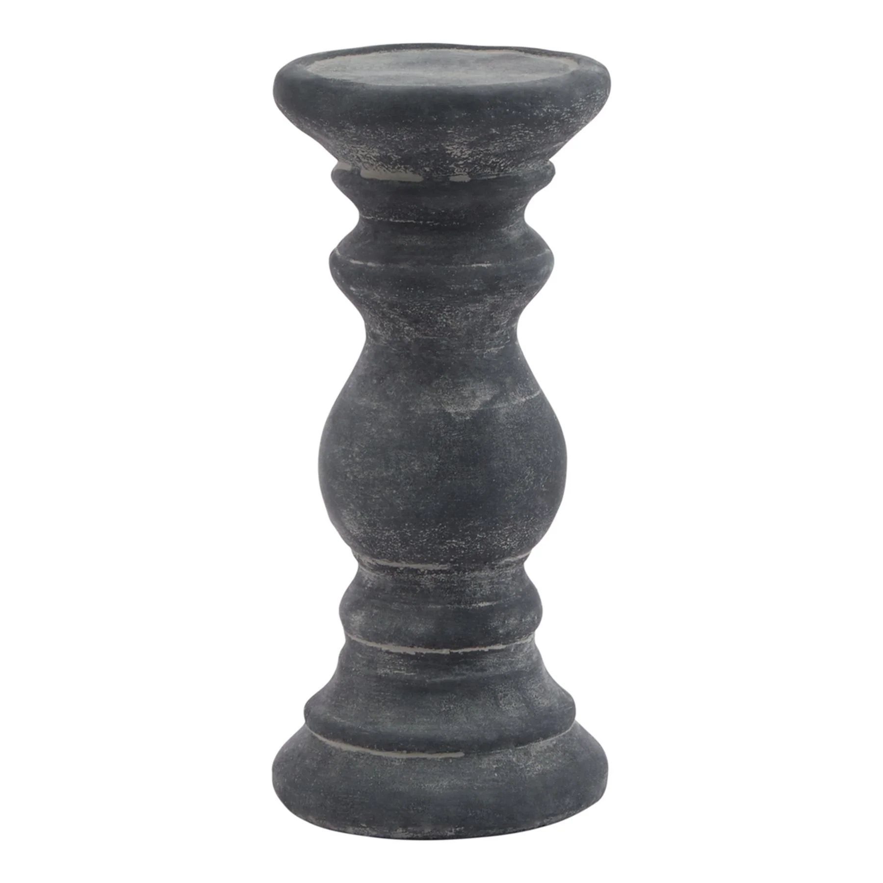 Amalfi small grey black column candle holder decor