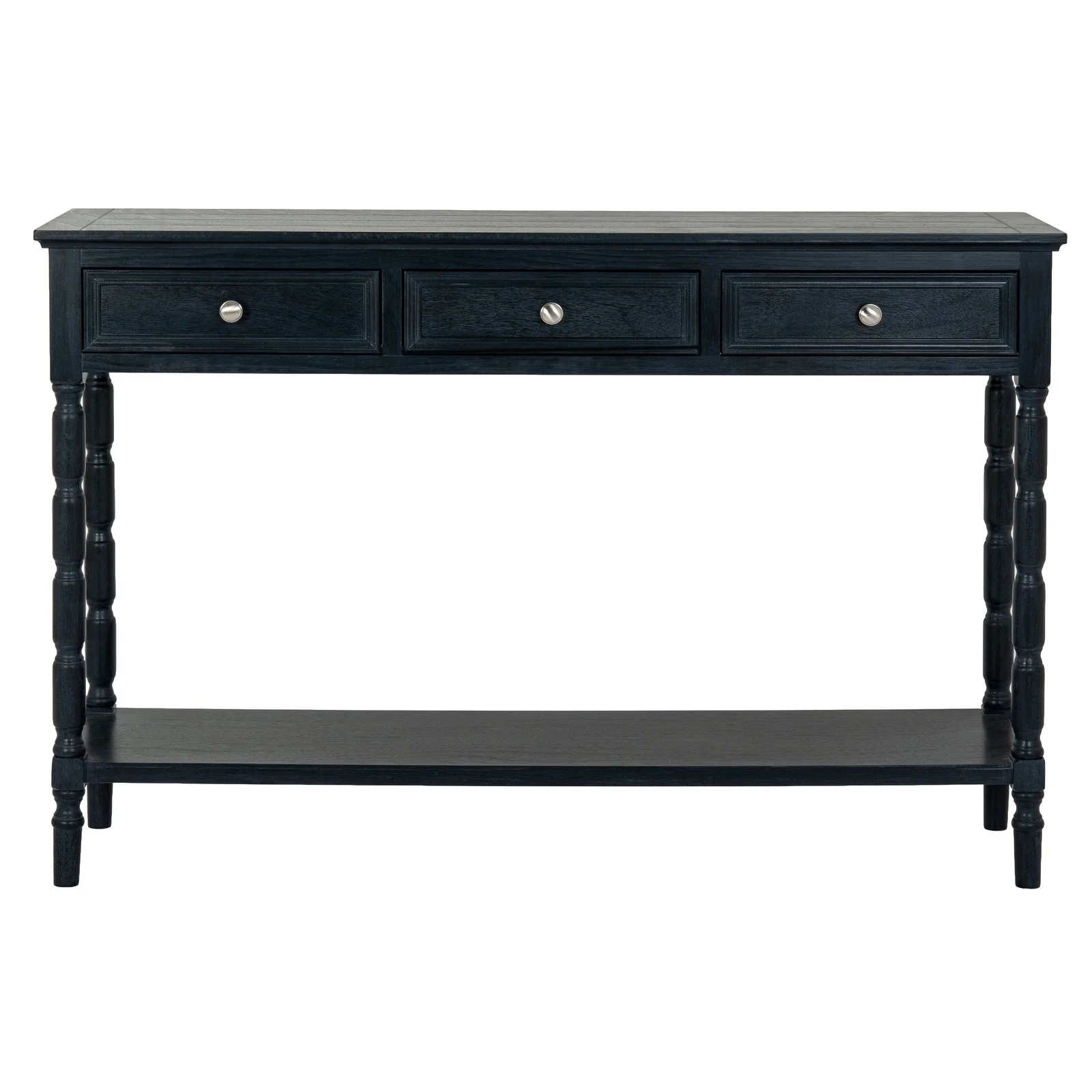 black contour collection 3 drawer console table hallway