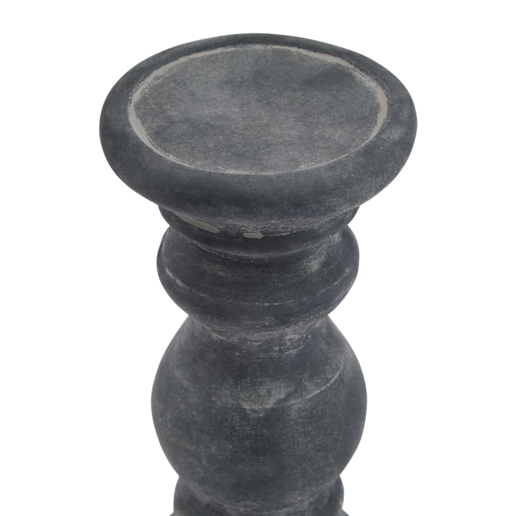Amalfi small grey black column candle holder decor