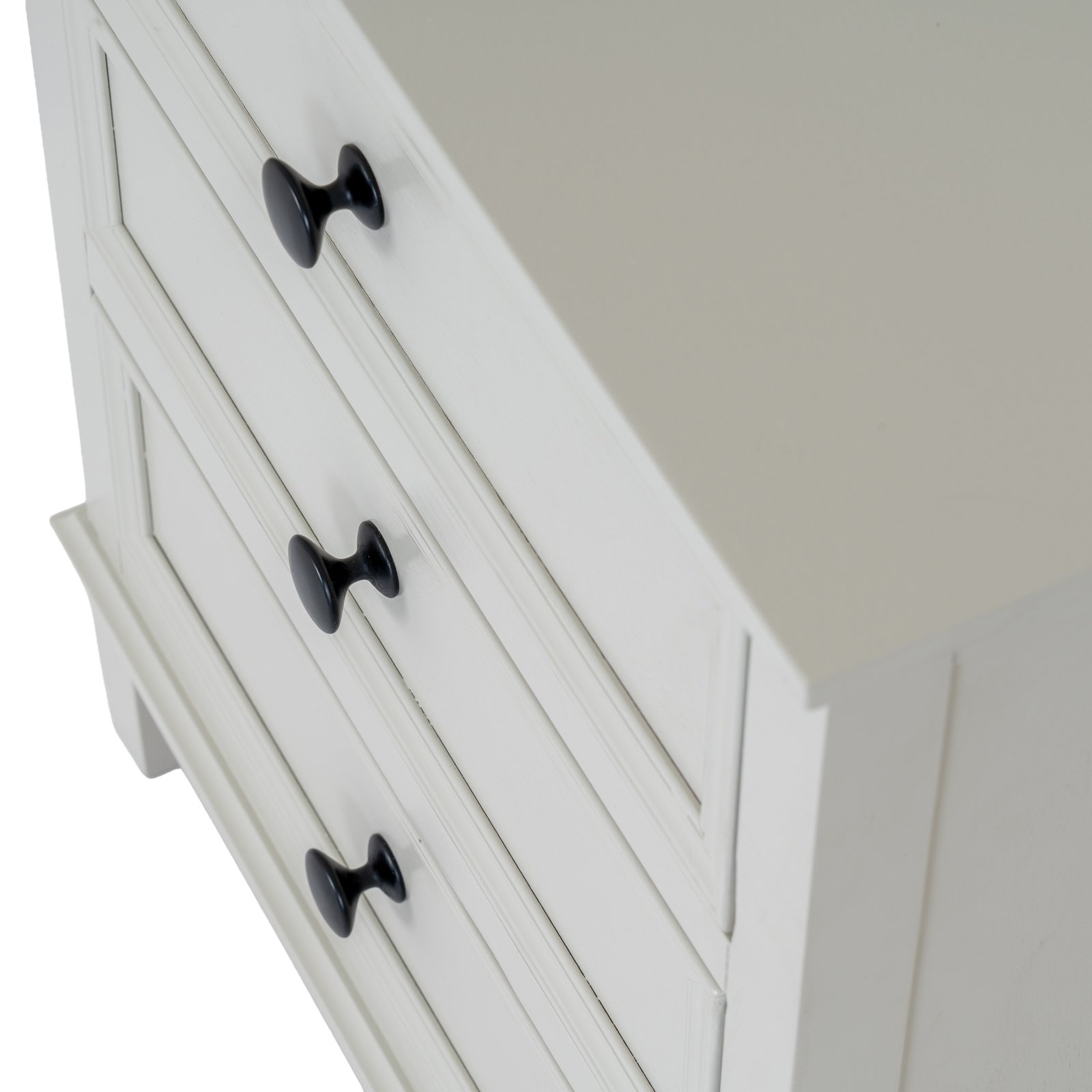 belmont collection 3 drawer bedside table white