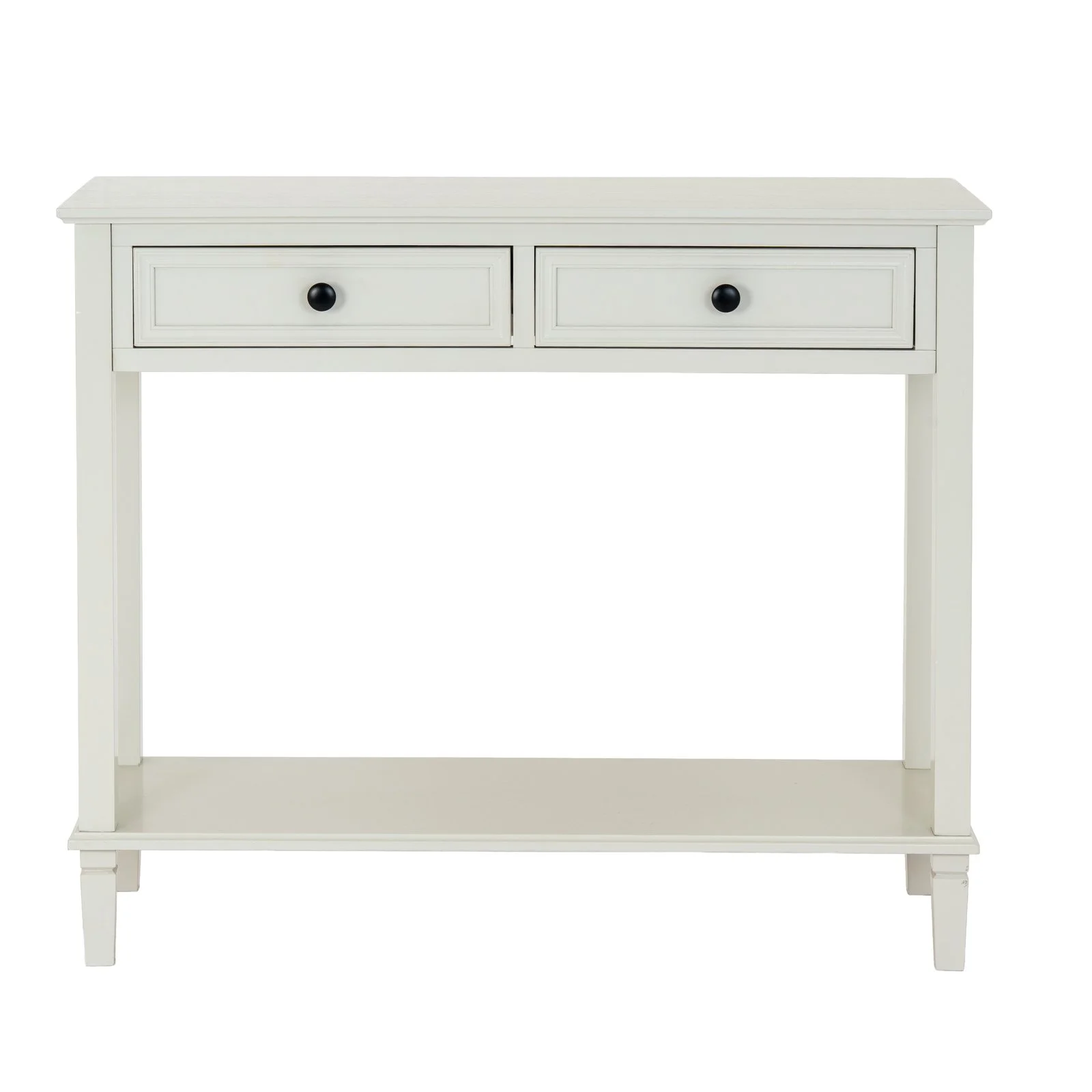 white belmont collection 2 drawer console table hallway sideboard unit white