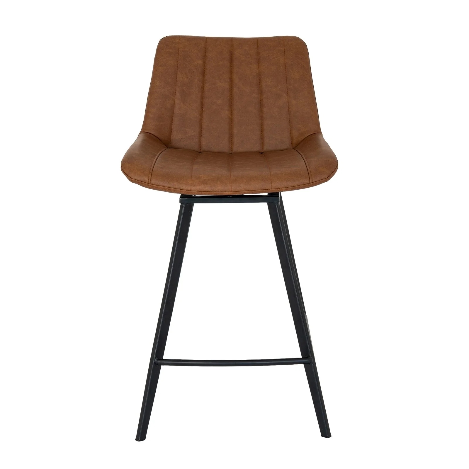 Malmo tan swivel bar stool counter leather brown industrial