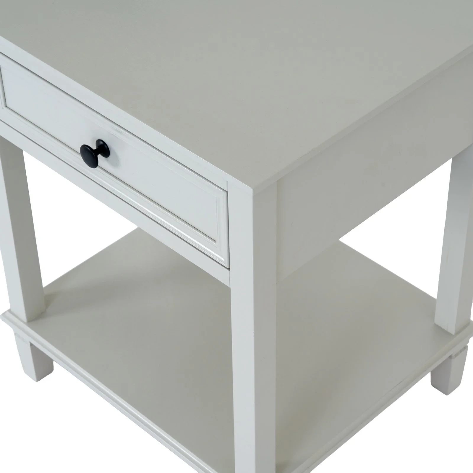 white cream belmont collection 1 drawer side table