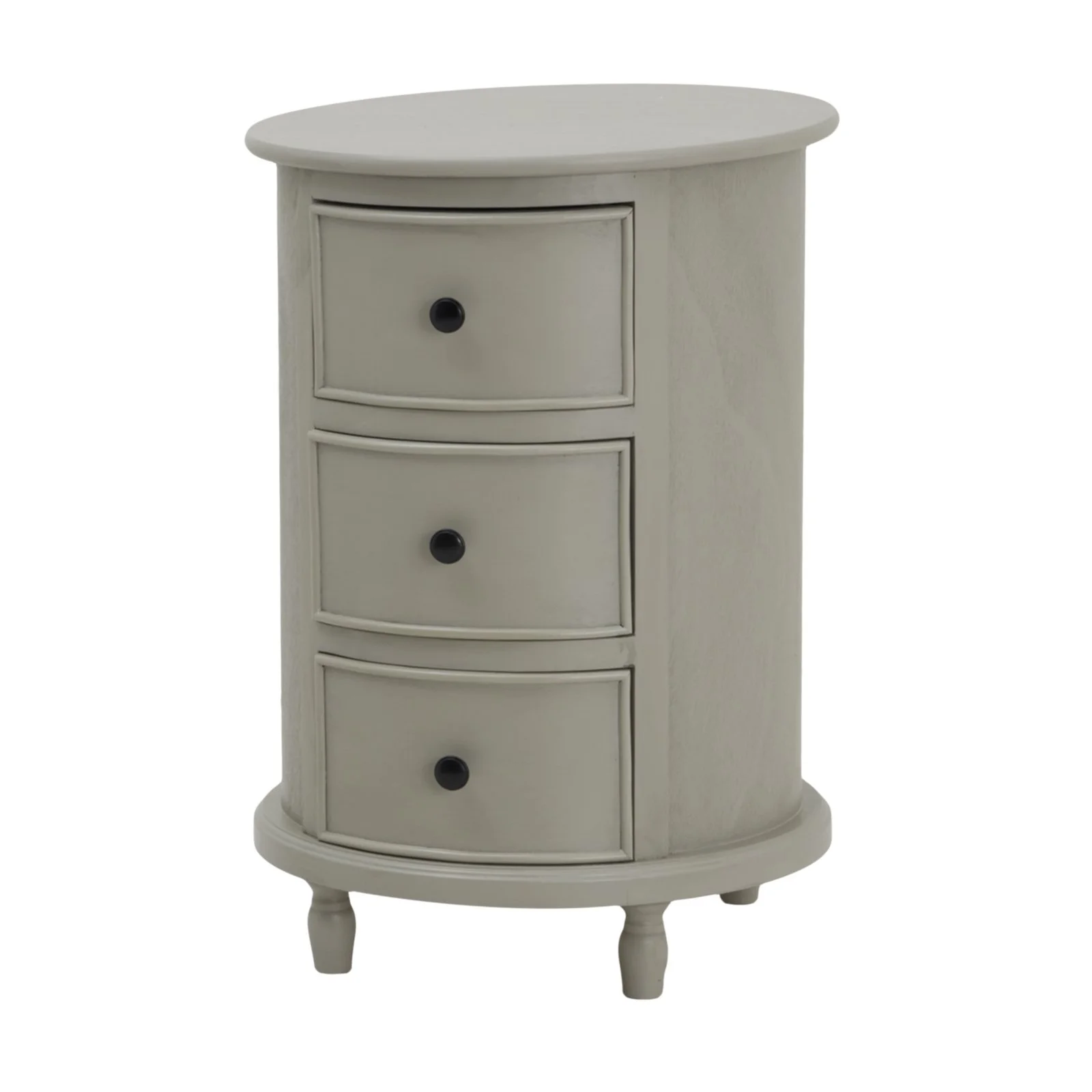 round white drawer bedside side table