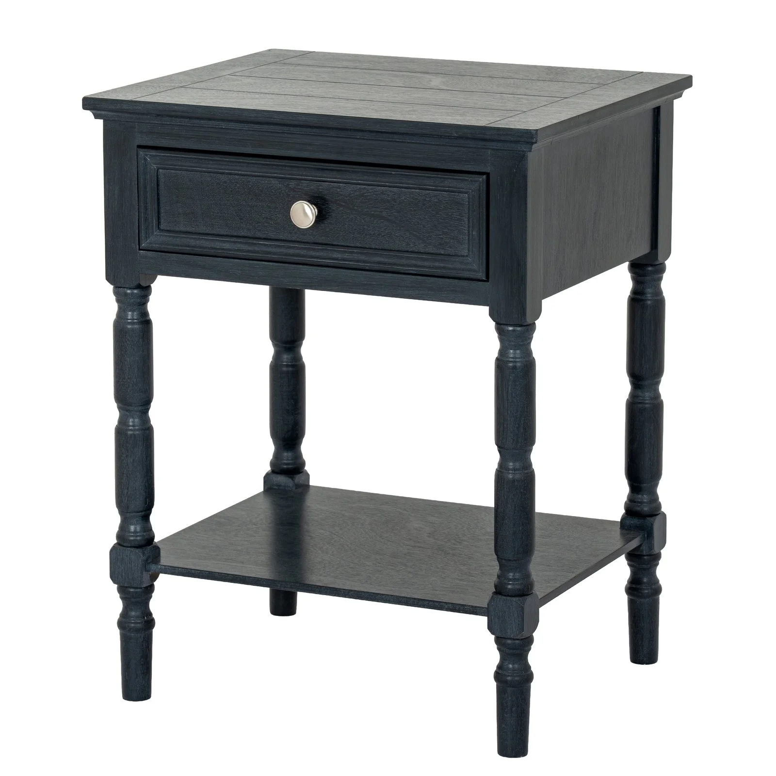 black wood contour collection 1 drawer side table bedside bobbin