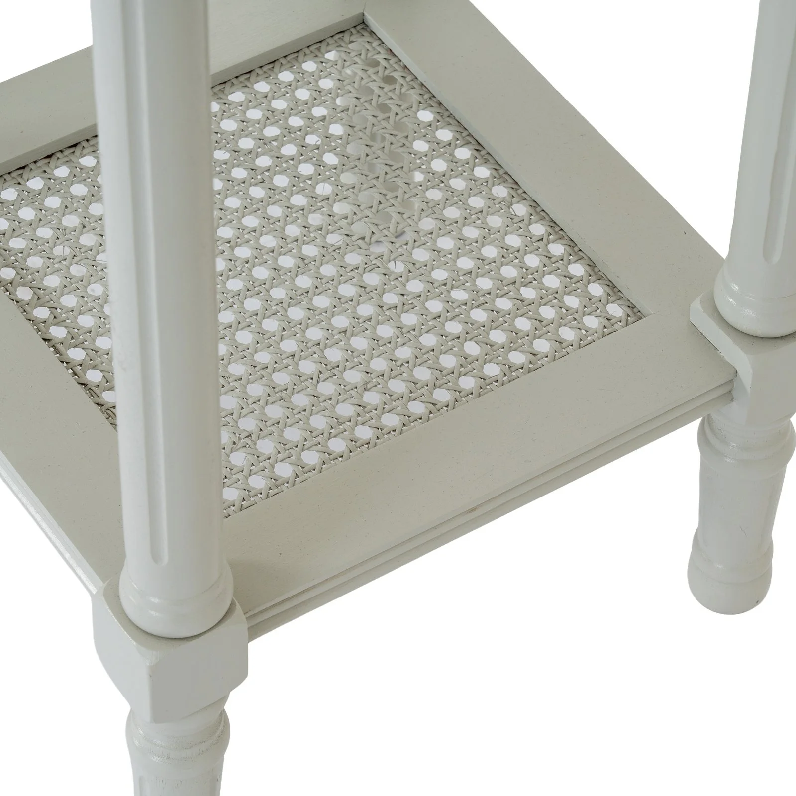 belmont rattan collection side table white
