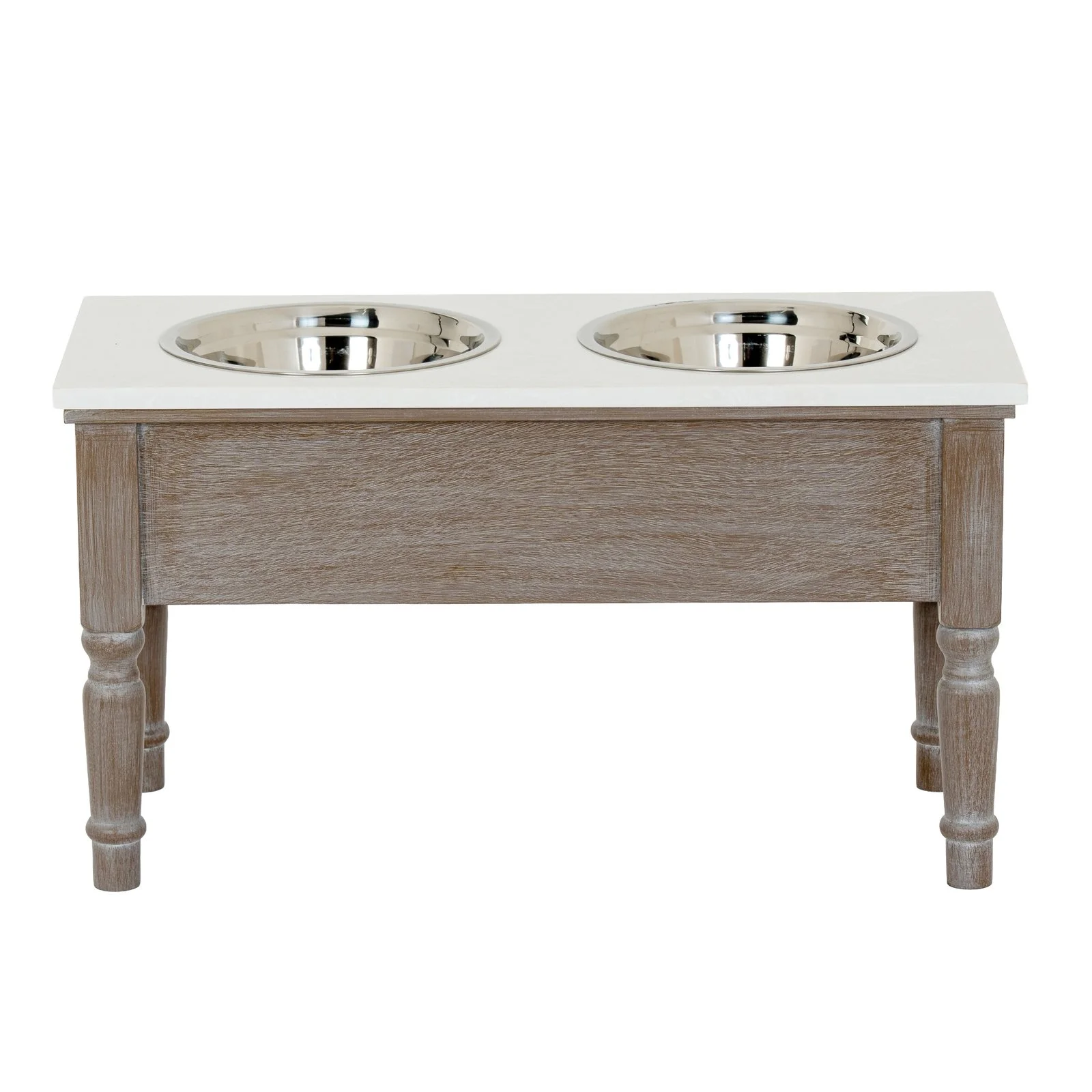 wood the serene collection pet feeder table dog bowl