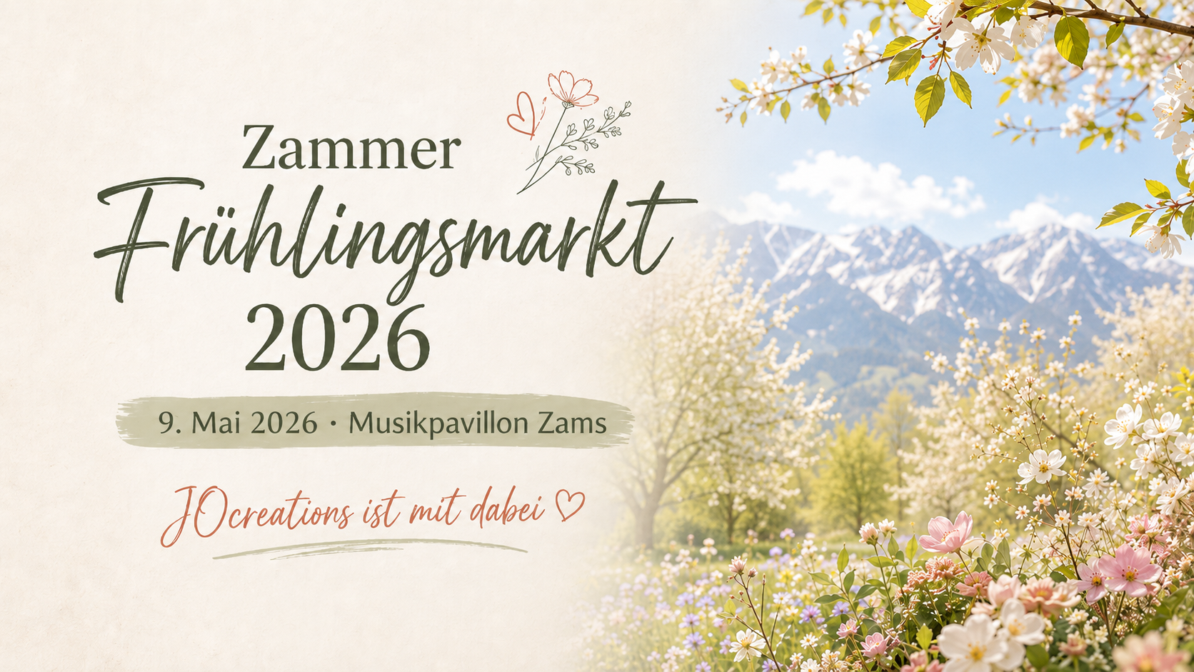 JOcreations ist beim Zammer Frühlingsmarkt 2026 dabei