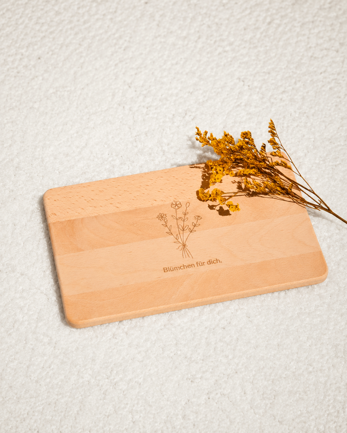Schneidebrett „Blümchen für dich“ – Geschenk zum Muttertag aus Holz