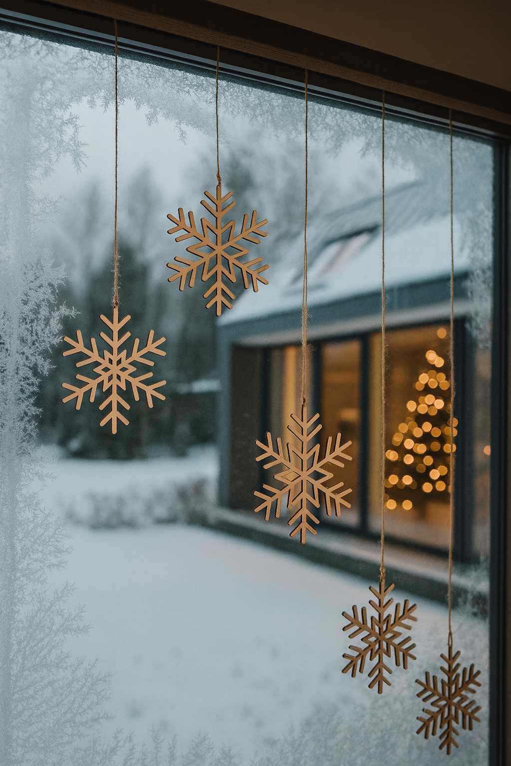 Holz Schneeflocken Anhänger