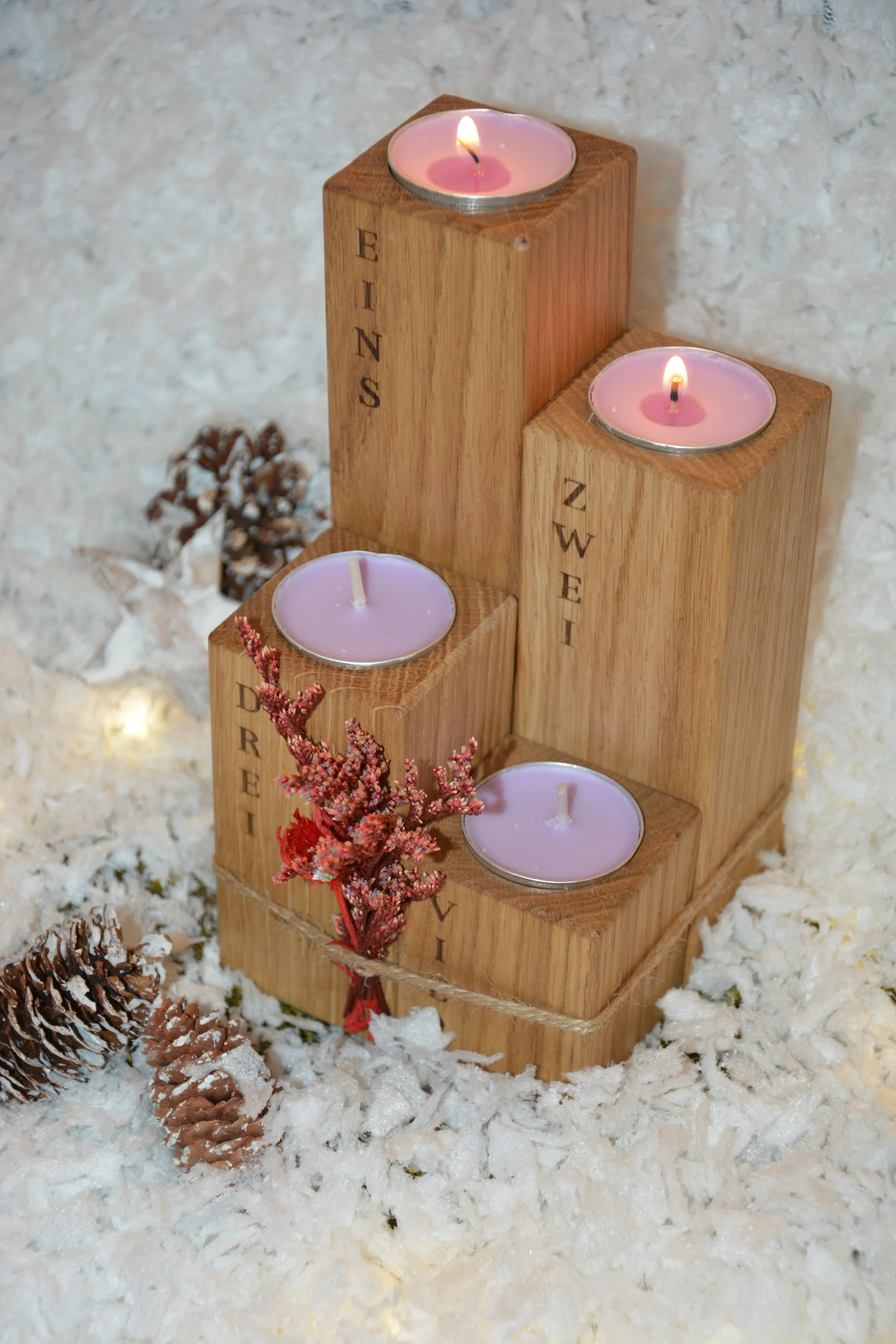 Modernder Adventskranz Holz | Kerzenhalter | Weihnachten