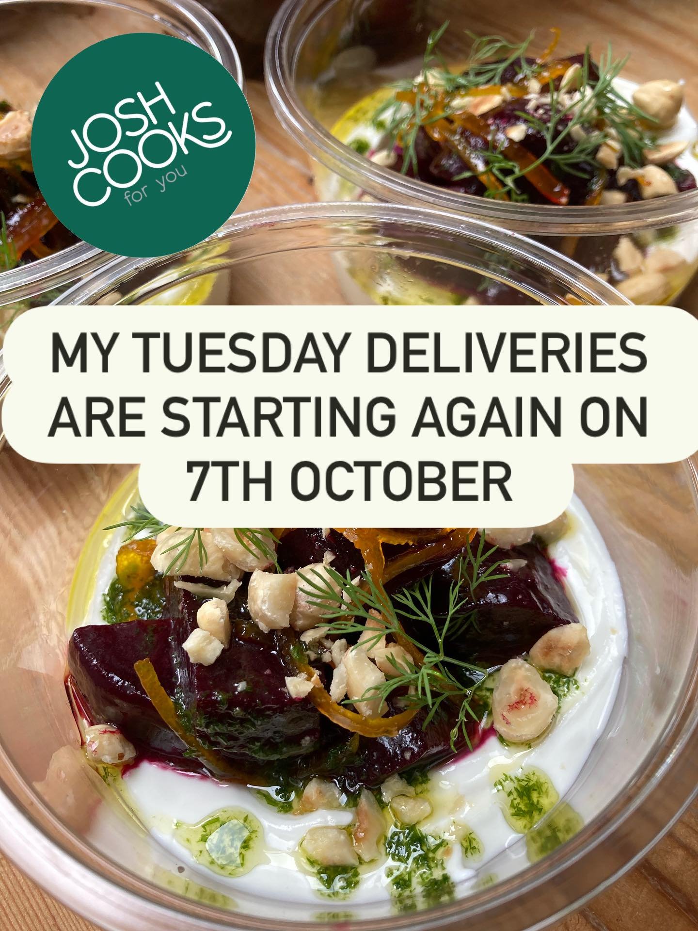 I&rsquo;m starting my Tuesday deliveries again. First delivery on 7th October. This time I&rsquo;m closing the order book at 5pm on Mondays so you don&rsquo;t have to plan so far in advance.

Quantities are limited however, so if you know you want a 