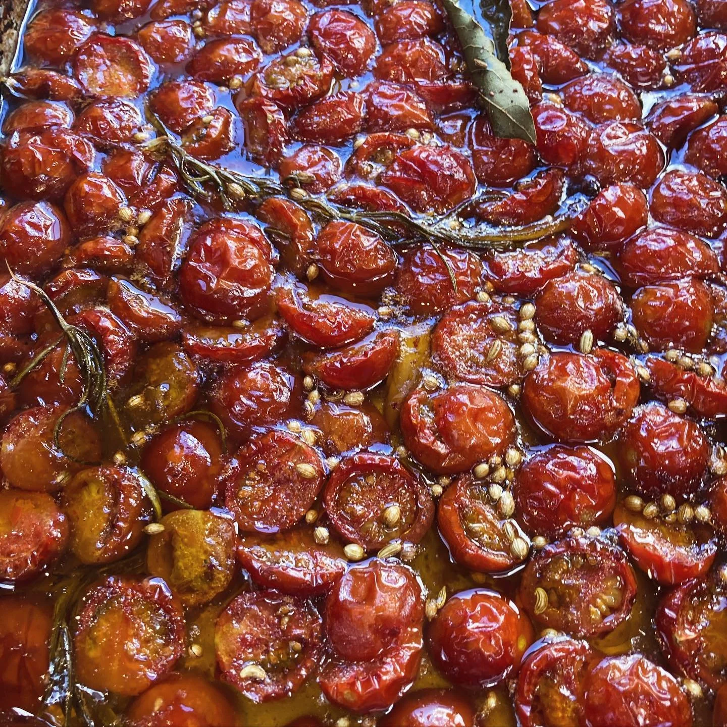 Starting prep for a lunch Party on Friday. These are confit tomatoes for one of the mezze starters.
