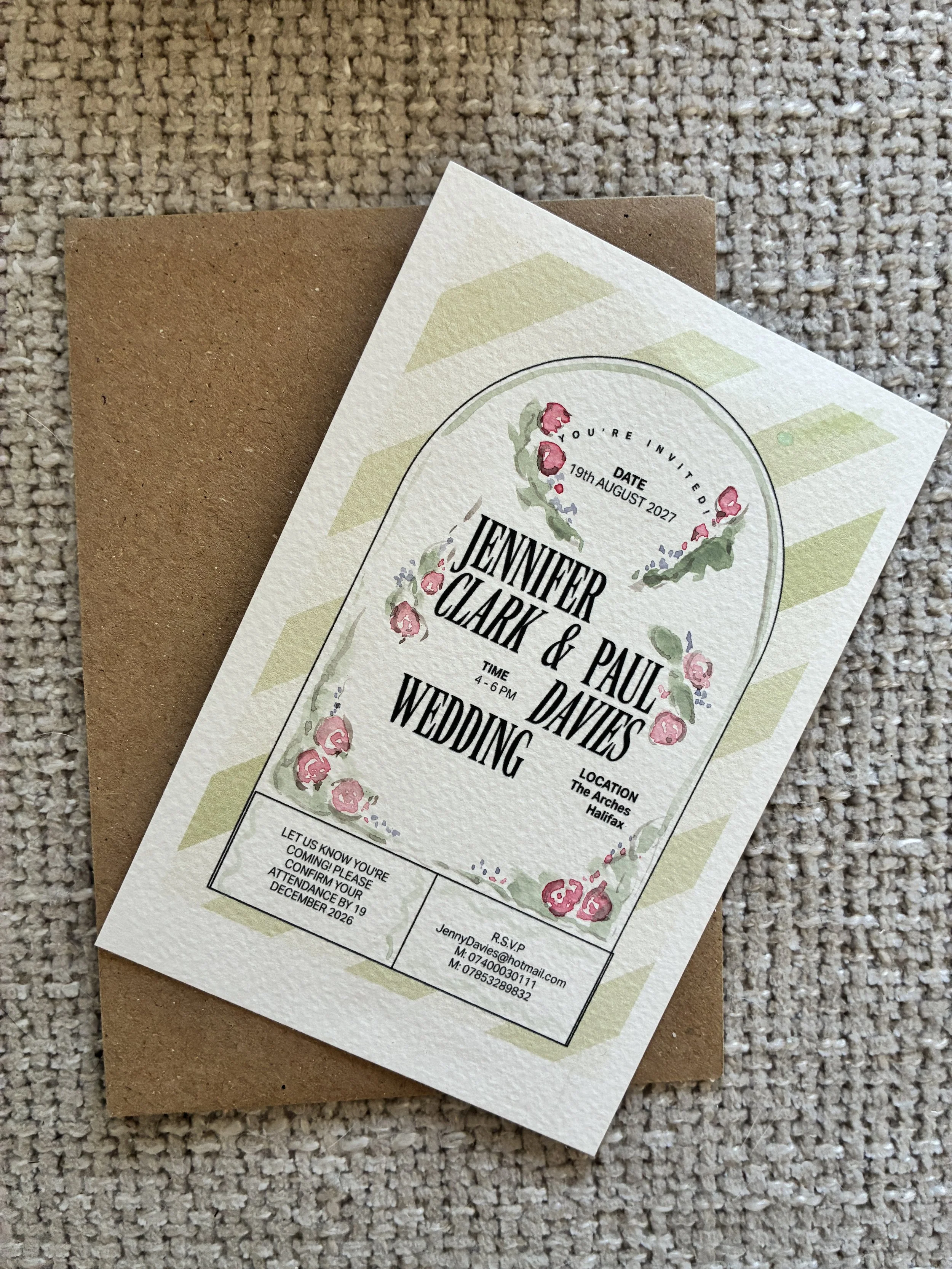 Hand illustrated invitations