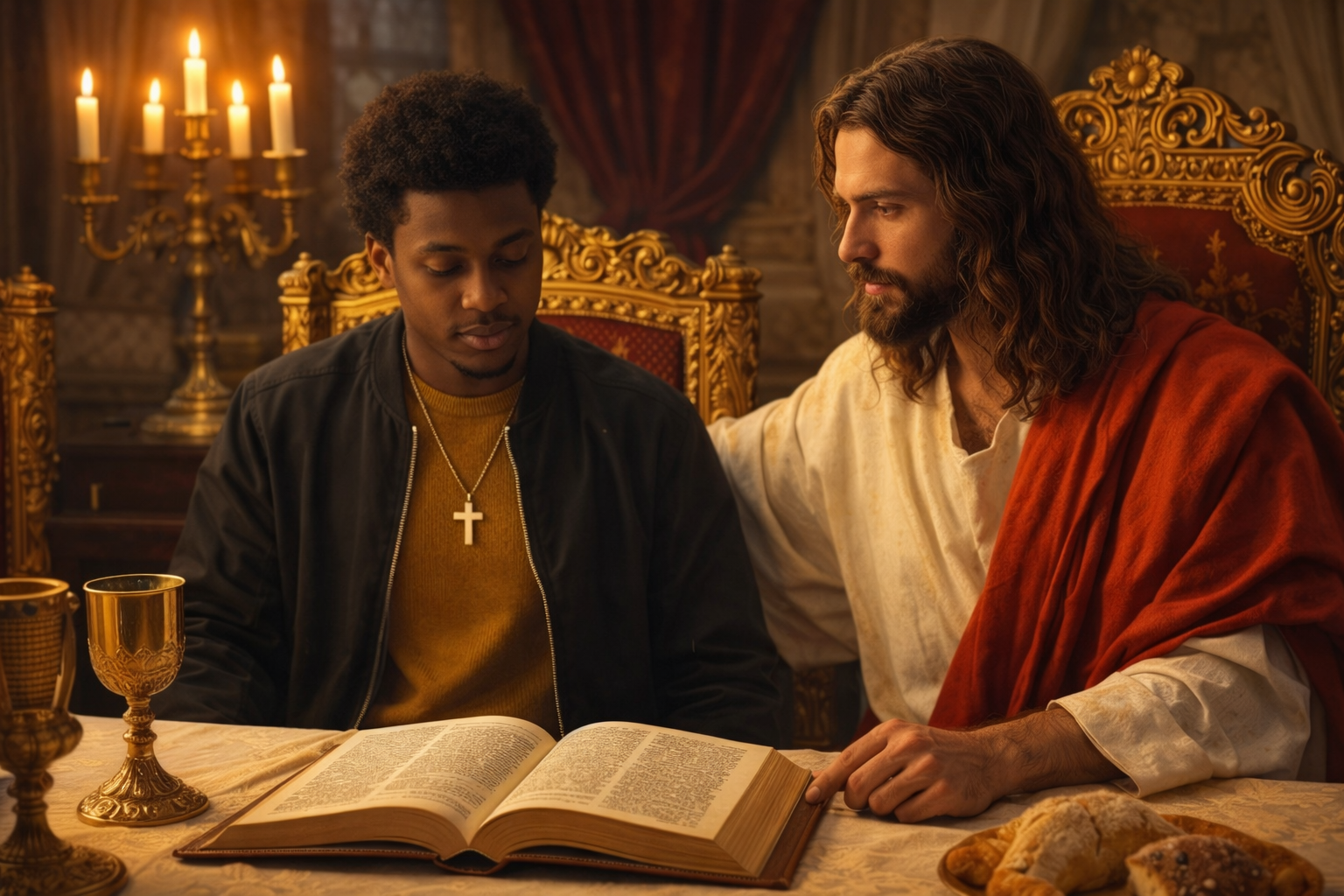 A person jumping from one cliff labeled 'Discipline' to another labeled 'Goals' during sunset.