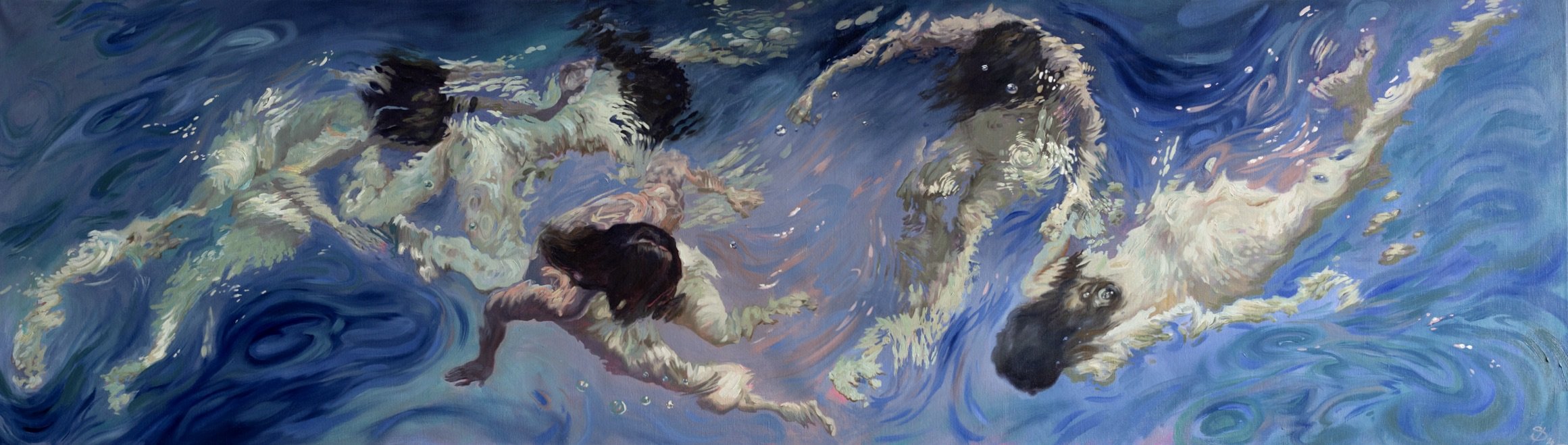 Tidal frieze, 2026, oil on linen, 240 x 70 cm