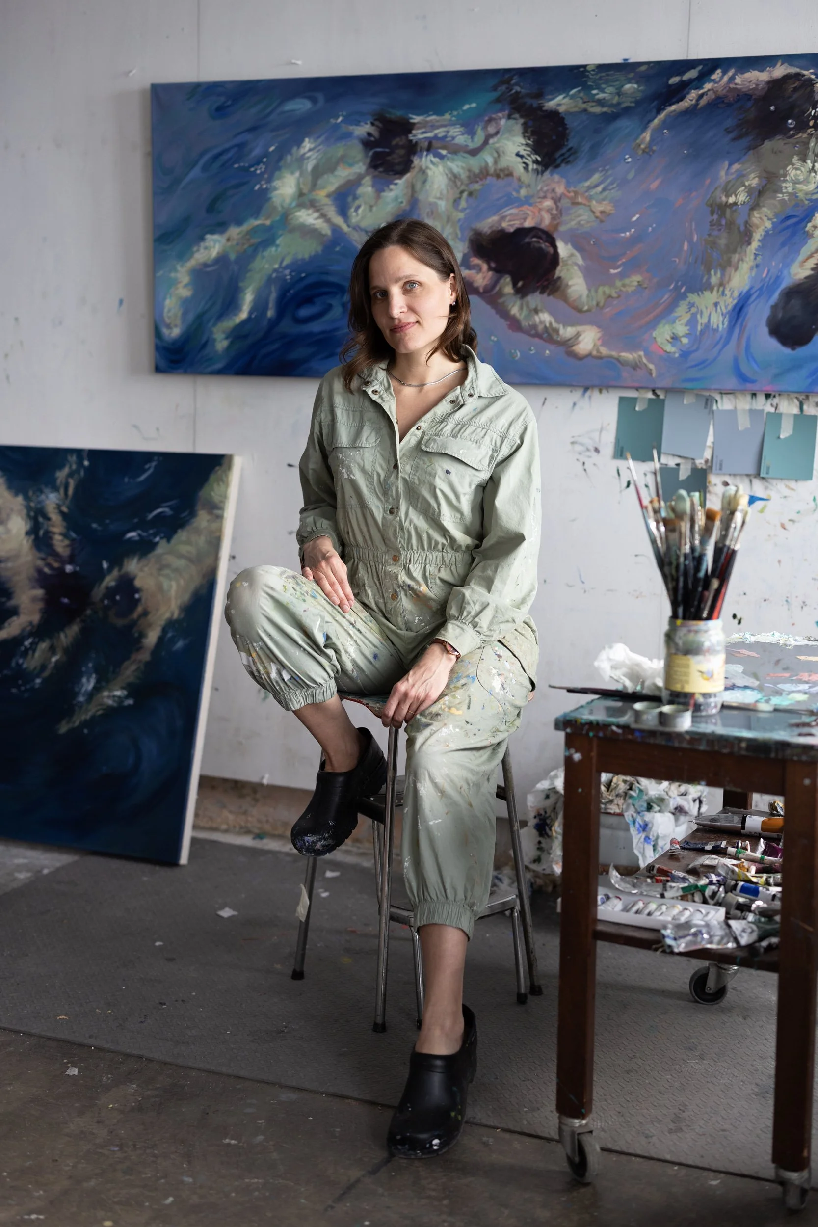 Portrait of Silvia Sorhagen in her studio, photographed by Tone Molnes