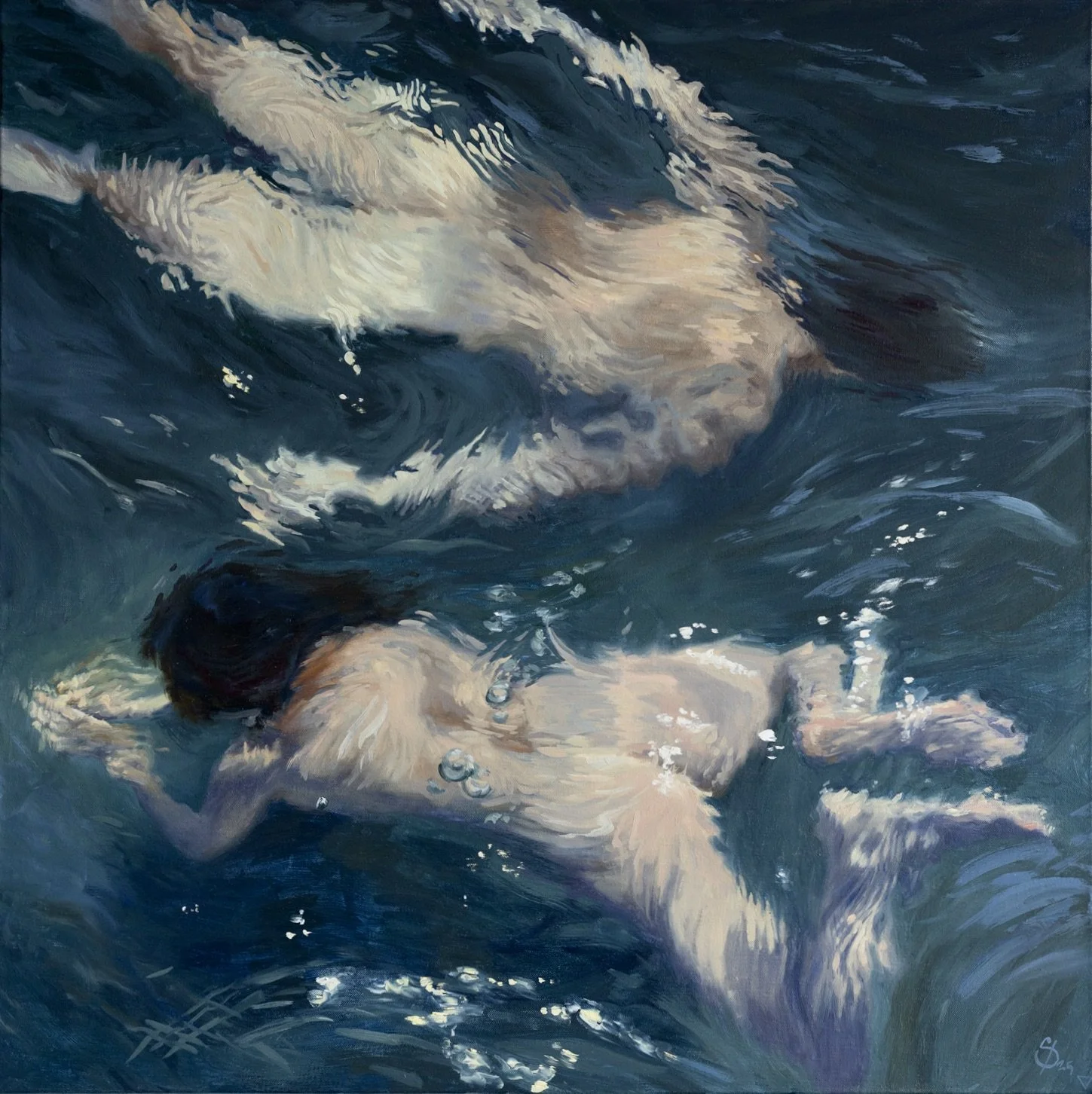 Our fluency, 2025, oil on linen, 80 x 80 cm