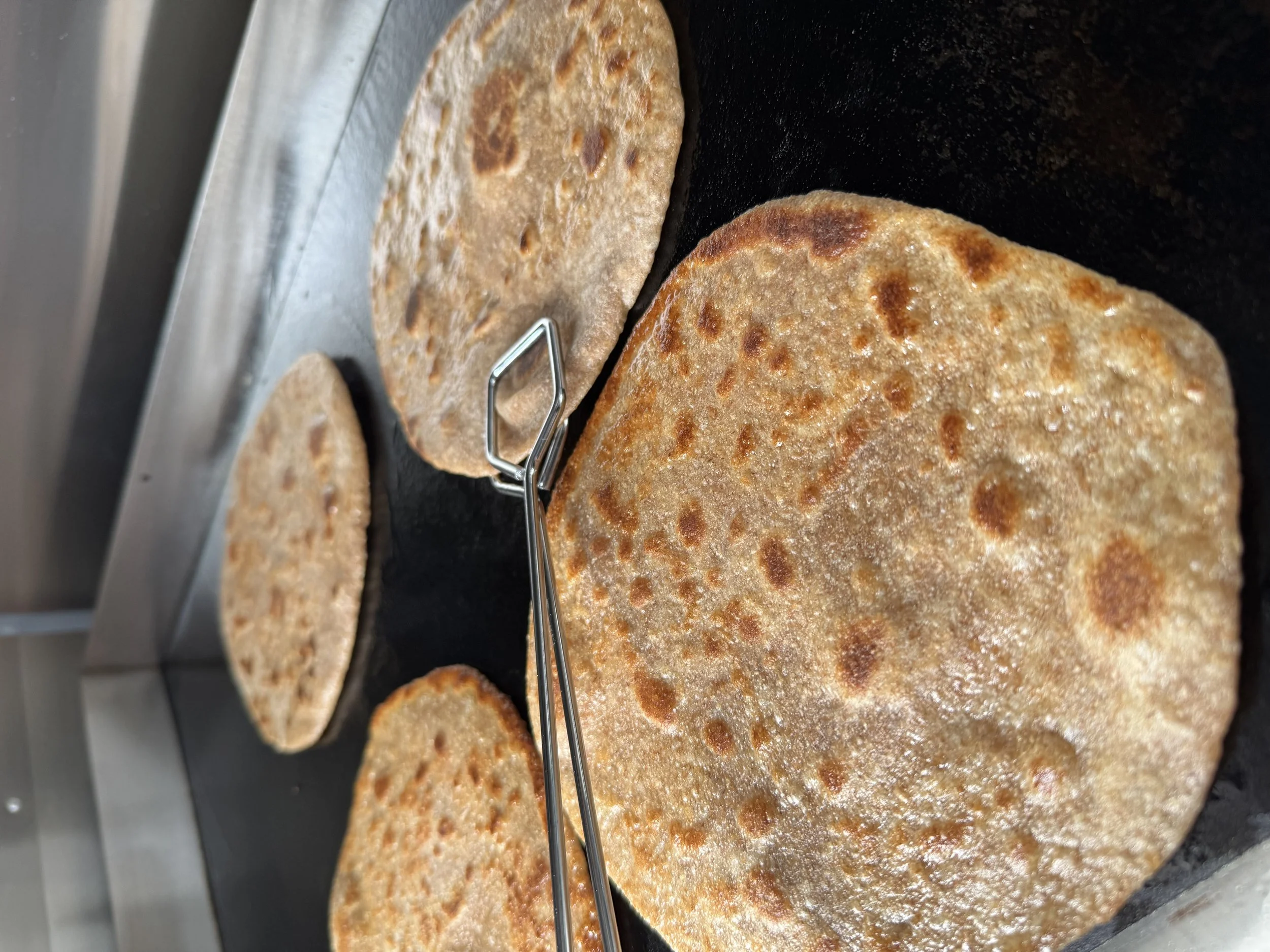 Freshly baked flatbread