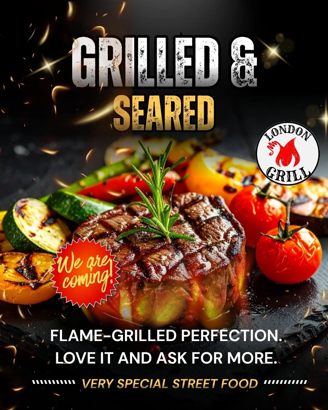 freshly grilled meat and vegetables