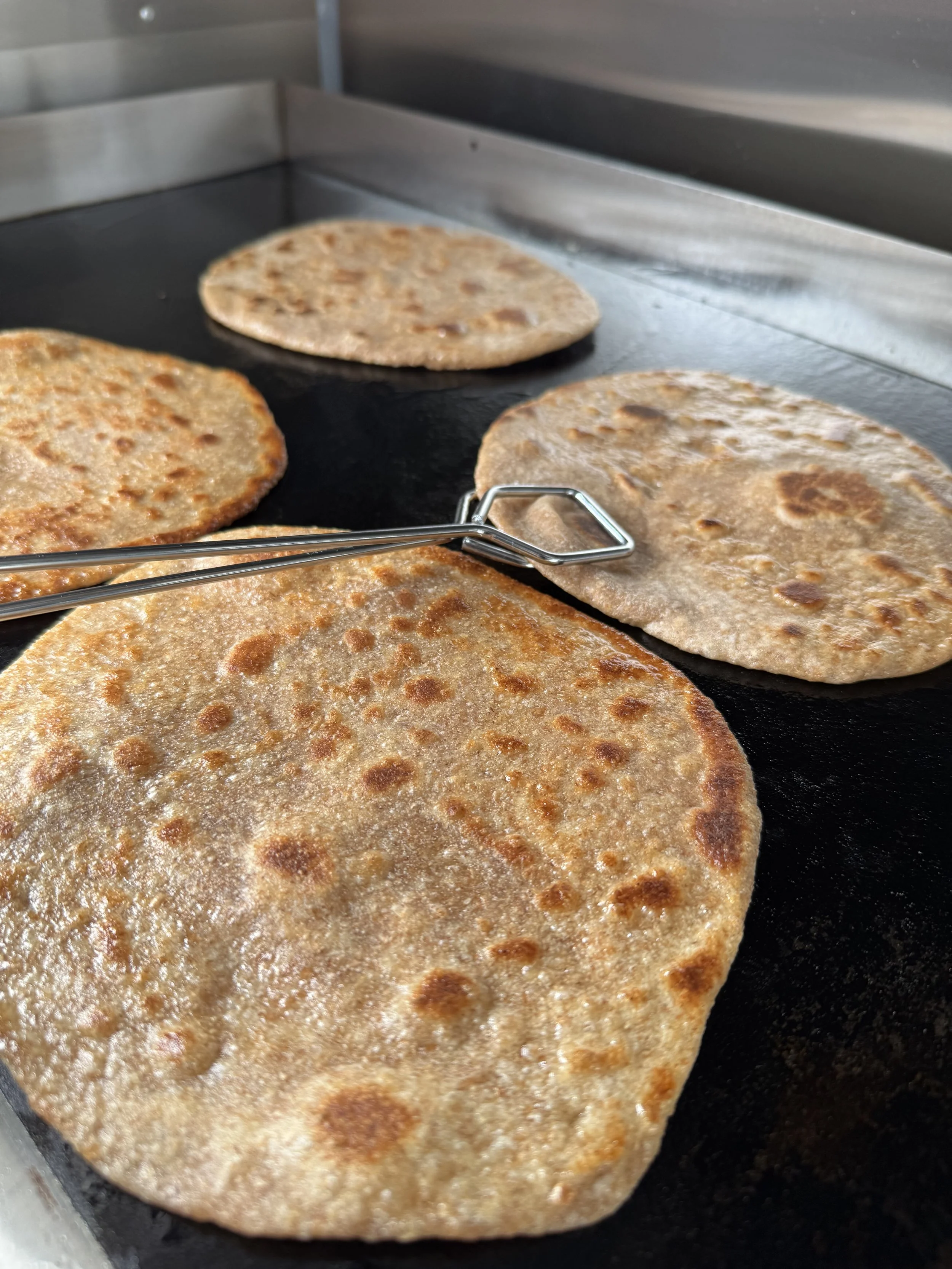 Freshly baked flatbreads