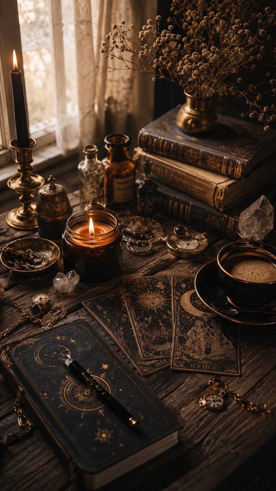 relaxing environment to do a tarot reading and journal any reflections or intuitive messages