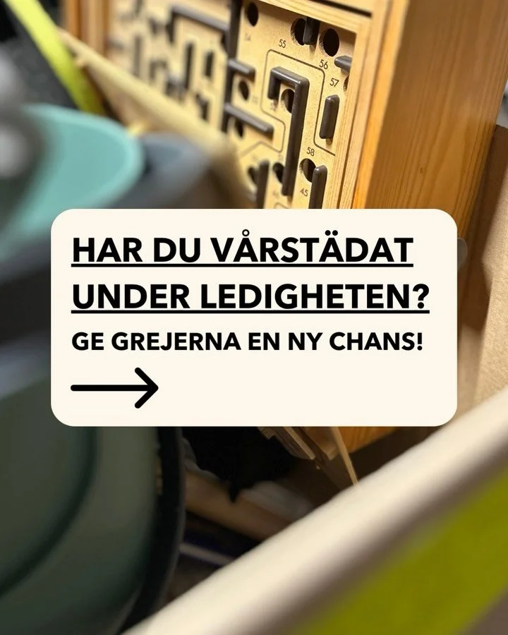 Om du har r&ouml;jt hemma de senaste veckorna n&auml;r v&aring;ren tittat fram? Om du har det och nu har p&aring;sar och l&aring;dor som st&aring;r hemma s&aring; &auml;r du hj&auml;rtligt v&auml;lkommen att ge grejerna en ny chans hos oss ❤️

Vi &au