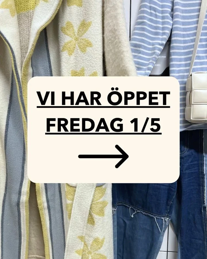 Ses vi till helgen? 💚

&Ouml;PPETTIDER:
Valborgsm&auml;ssoafton 30/4: 12-18
Fredag 1/5: 11-15
L&ouml;rdag 2/5: 10-14
S&ouml;ndag 3/5: ST&Auml;NGT
📍Kinnegatan 15 i Lidk&ouml;ping

V&auml;lkommen!