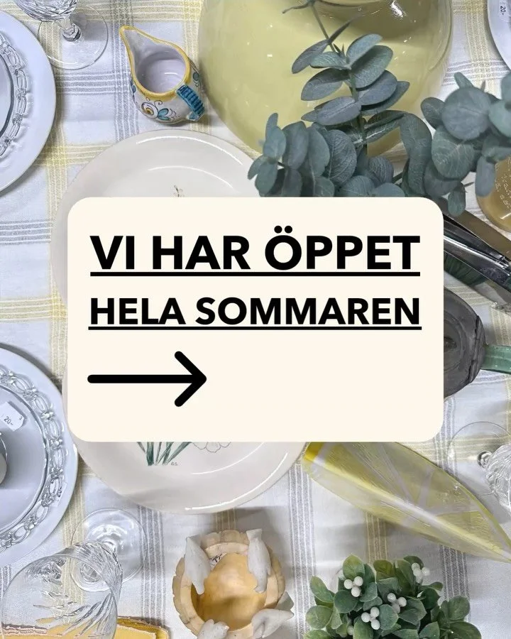 Vi har &ouml;ppet hela sommaren och nu p&aring; m&aring;ndag, 15/6, st&auml;ller vi om till sommar&ouml;ppettider:  M&aring;n-fre: 11-17
L&ouml;r-s&ouml;n: 11-16

Vi ser fram emot en h&auml;rlig sommar tillsammans d&auml;r vi forts&auml;tter bek&auml