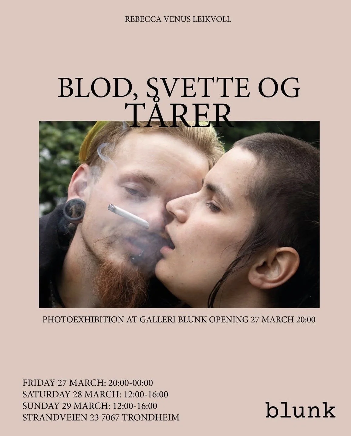 Utstilling ‘Blod, svette og tårer’ - Rebecca Venus Leikvoll 