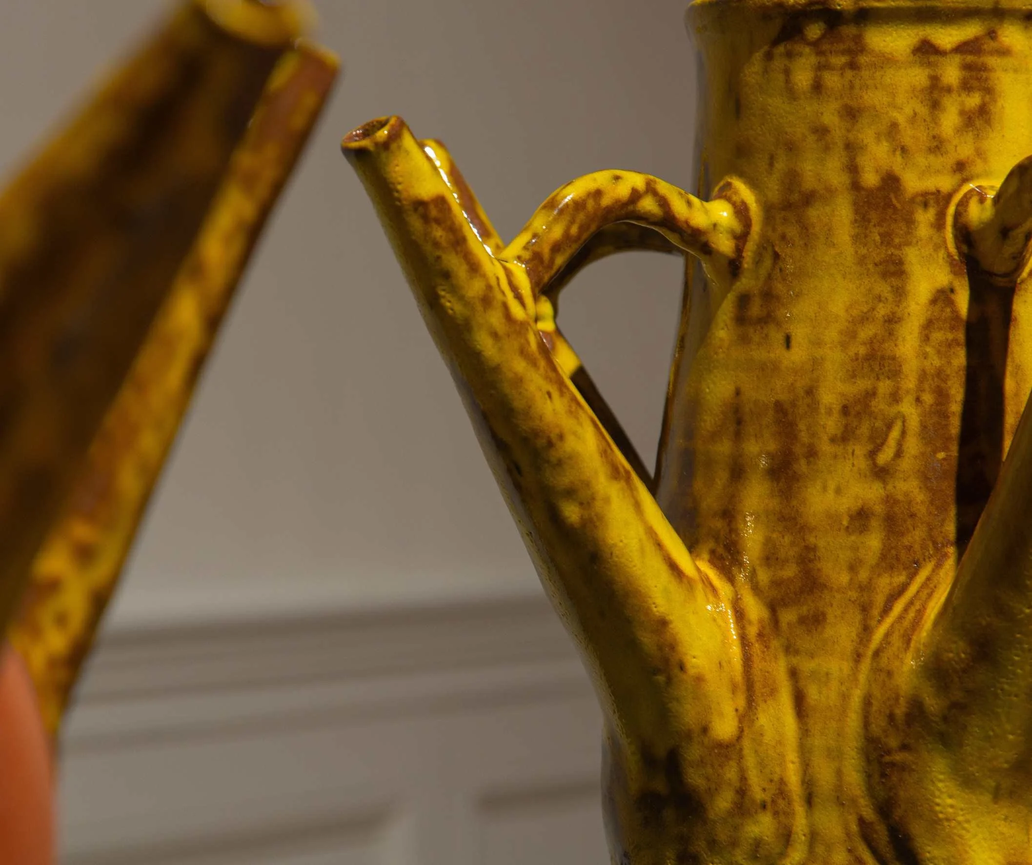 RYAN GUAGE LET BE WHAT MAY FOLLOW (2024) 

Two ritualistic sculptures created out of a faithful response to the text, explore the rich psychological stages of the human experience as told in Sir Gawain and the Green Knight. This work weaves together 