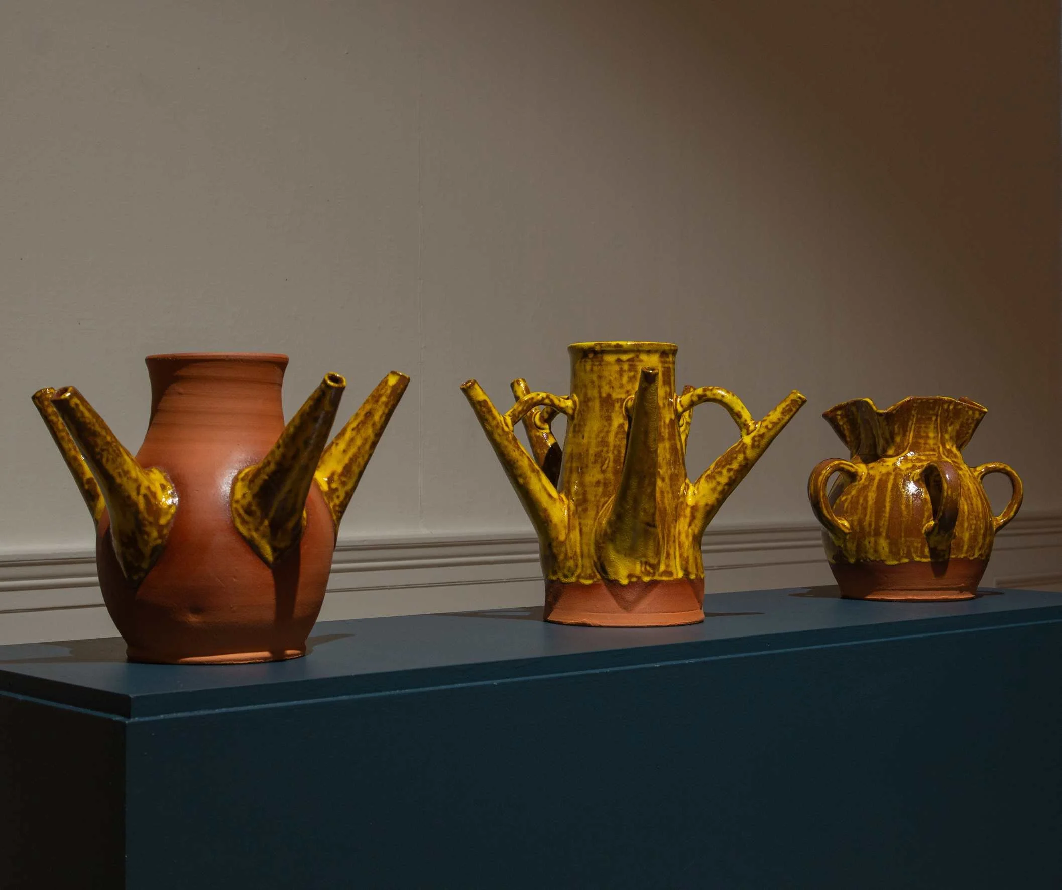RYAN GUAGE LET BE WHAT MAY FOLLOW (2024) 

Two ritualistic sculptures created out of a faithful response to the text, explore the rich psychological stages of the human experience as told in Sir Gawain and the Green Knight. This work weaves together 