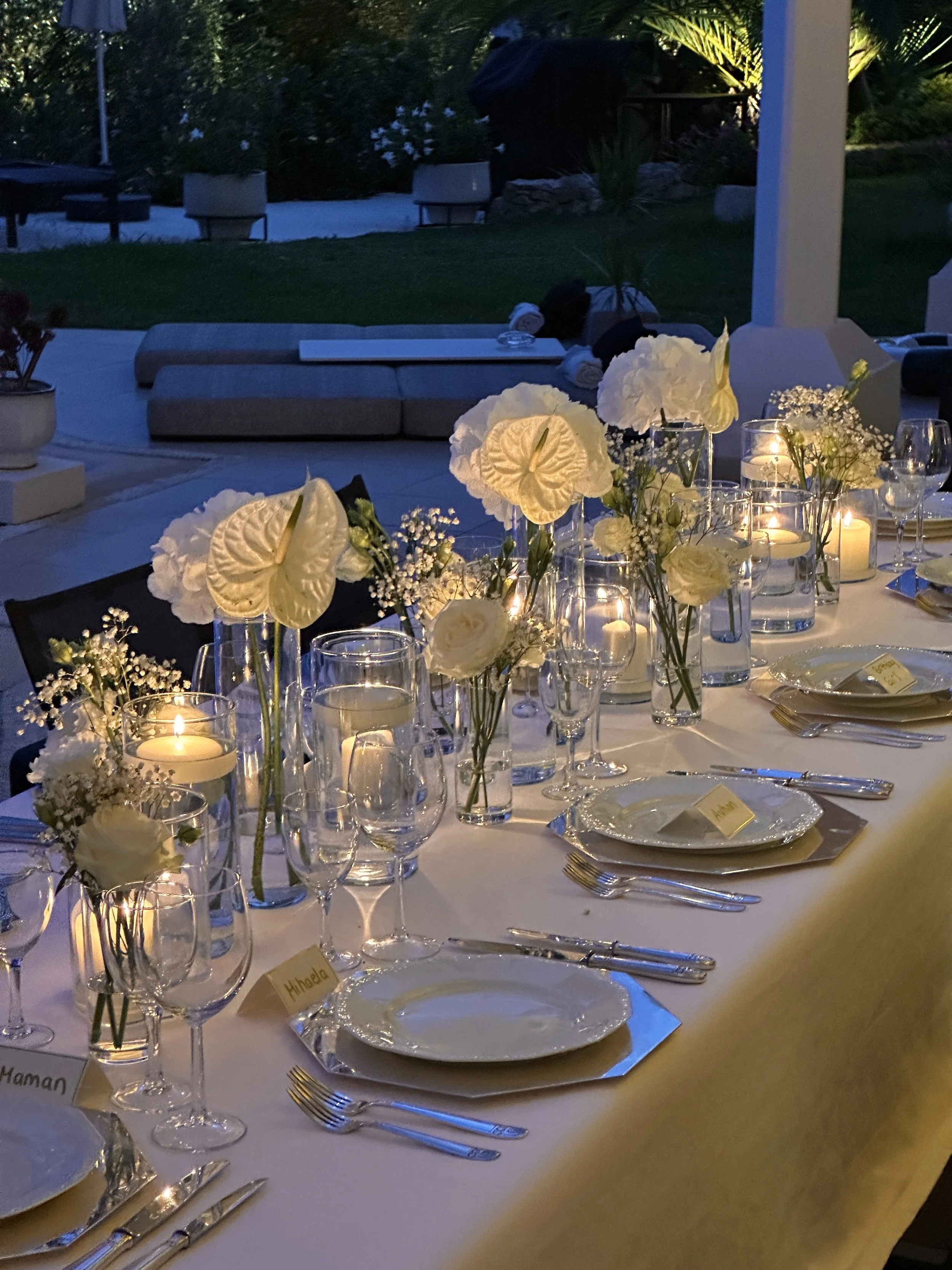 Private Events & Celebrations
Villa Monaco set for a private celebration, offering an elegant backdrop for intimate gatherings, birthdays, and special occasions.