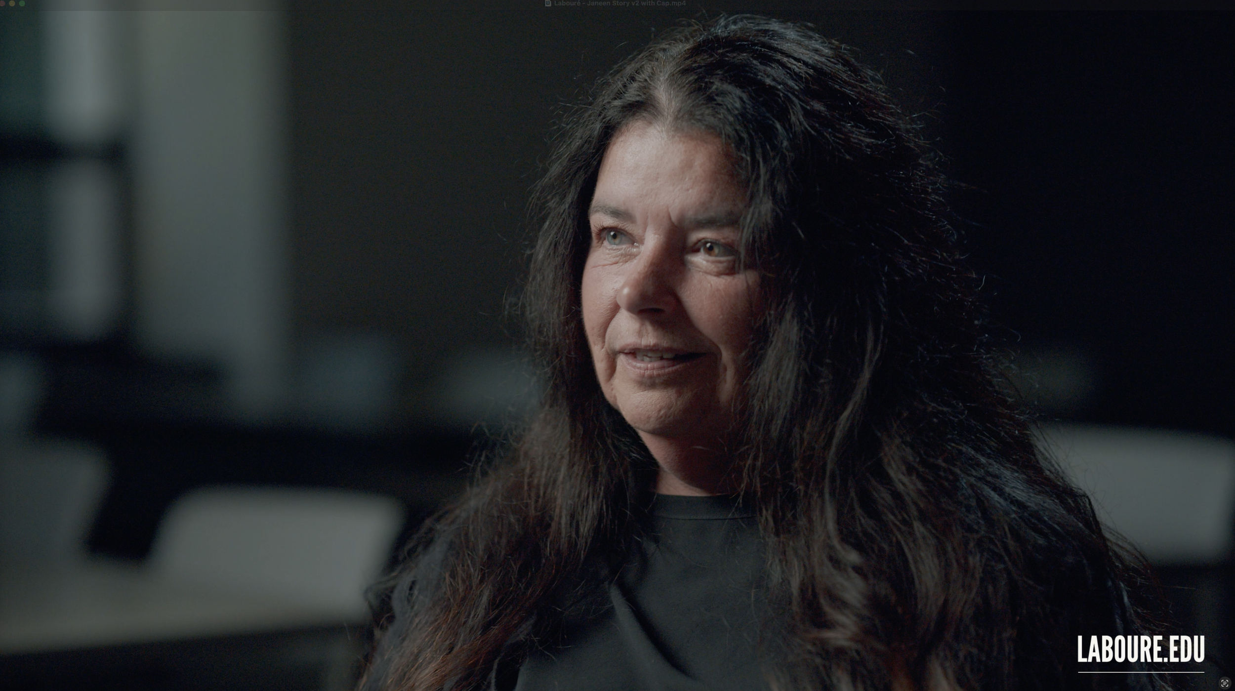 Interview still from Janeen’s Story for Labouré College