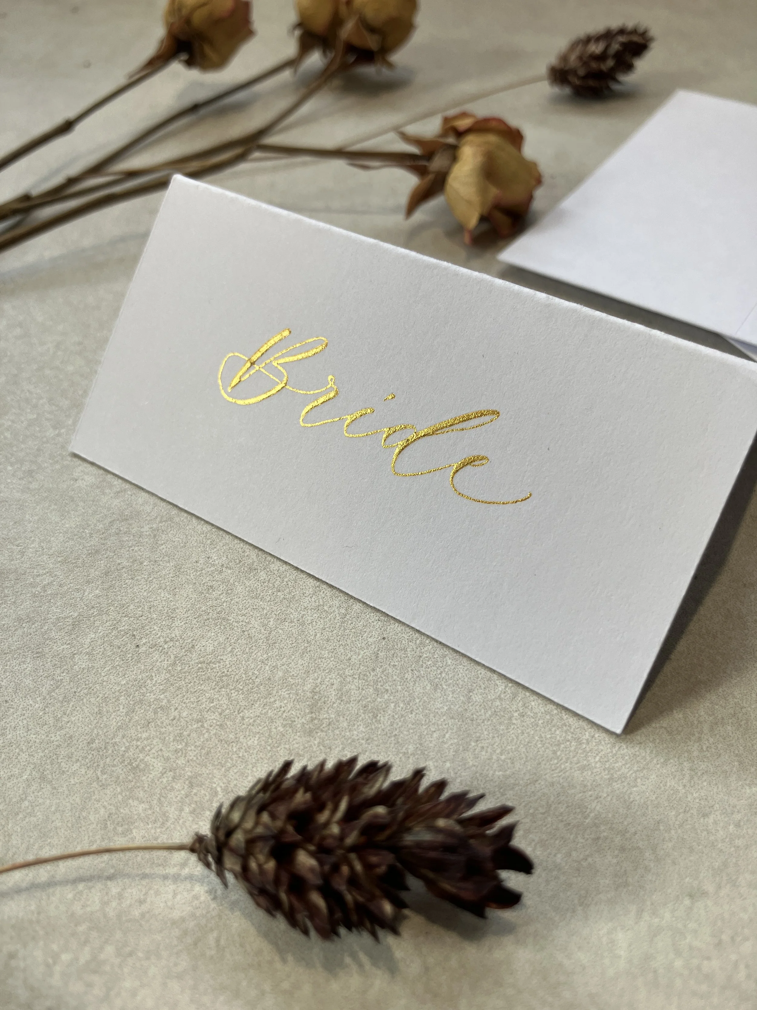Smooth white tent fold place cards | wedding, event &  party stationery