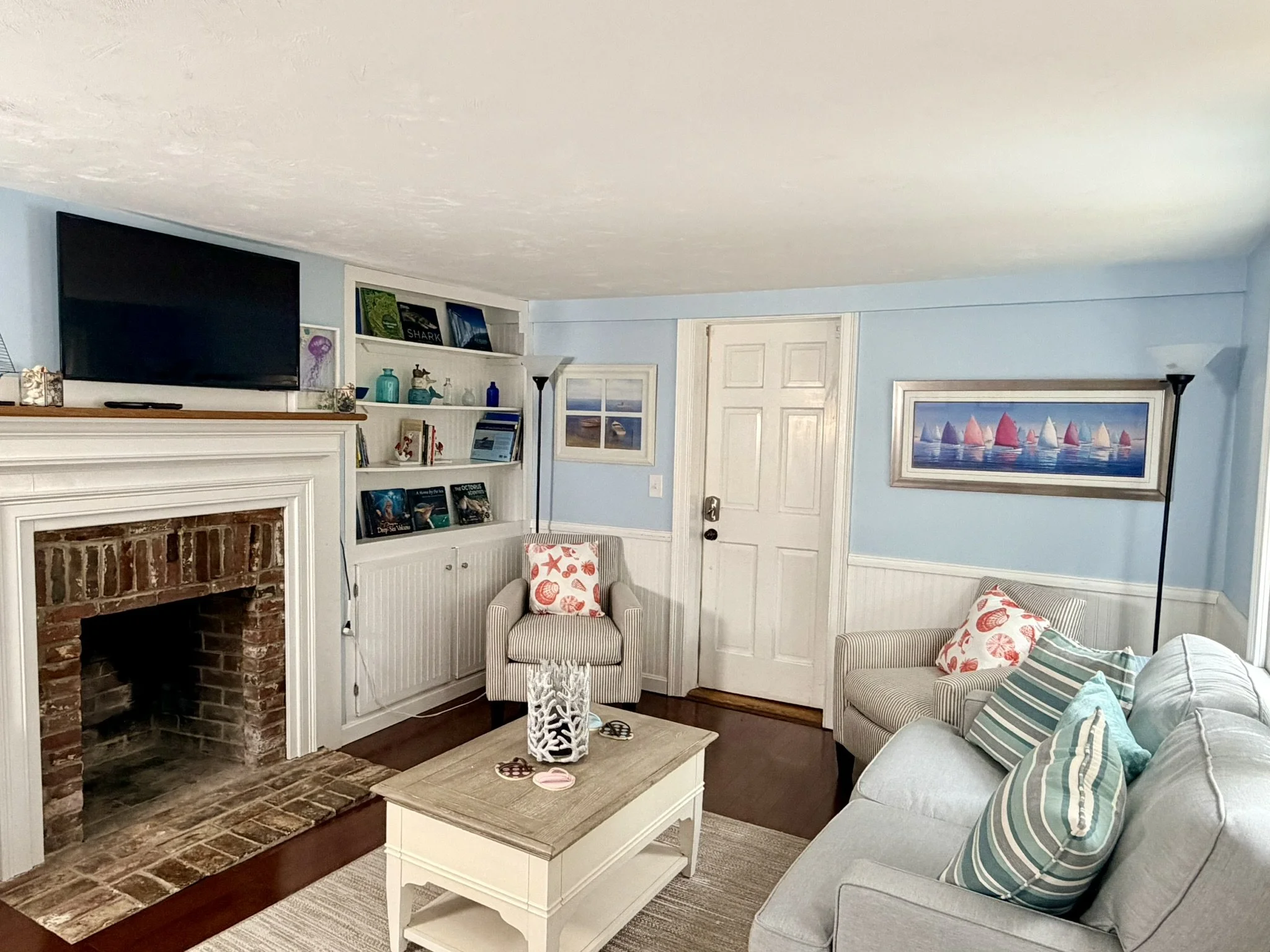 Cape Cod Vacation Rental Management | Tuxfin Hospitality Property - Dog-Friendly Yarmouth Home for Short Term Bookings - Save Money over Airbnb & VRBO - Homeowners Rent Second Homes for Extra Income. Living Room 2