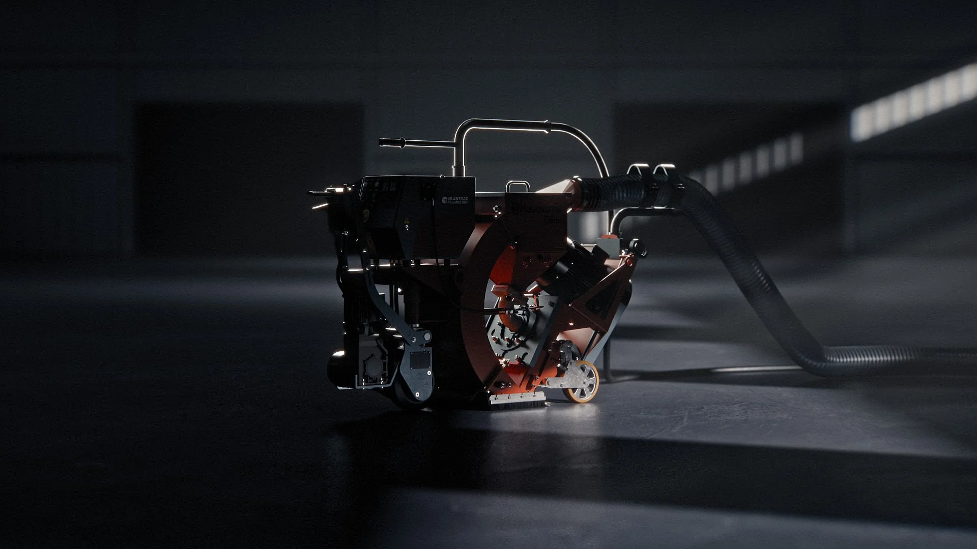 Black and white photo of a robotic arm assembling a circuit board on a manufacturing line.