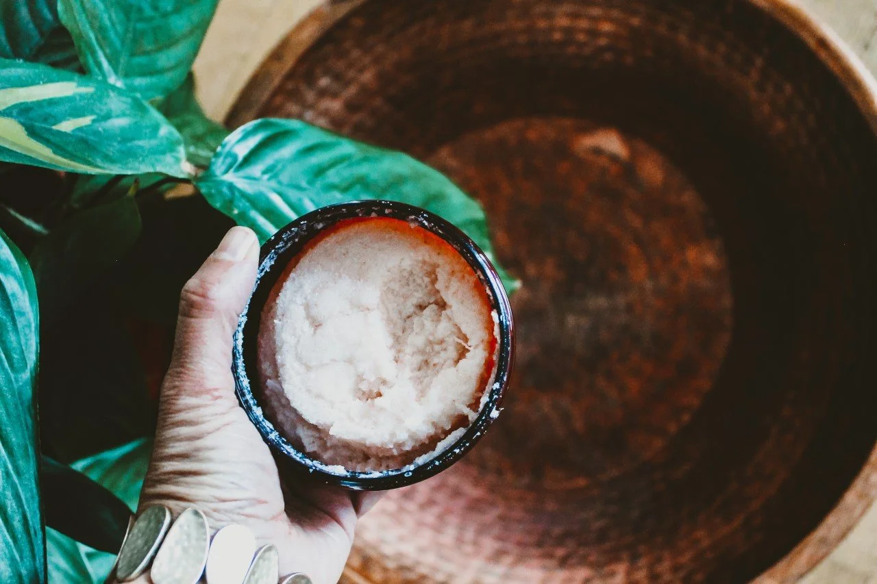 Sugar scrub used in our Kiss the Earth and Seasonal Scrub and Wrap services