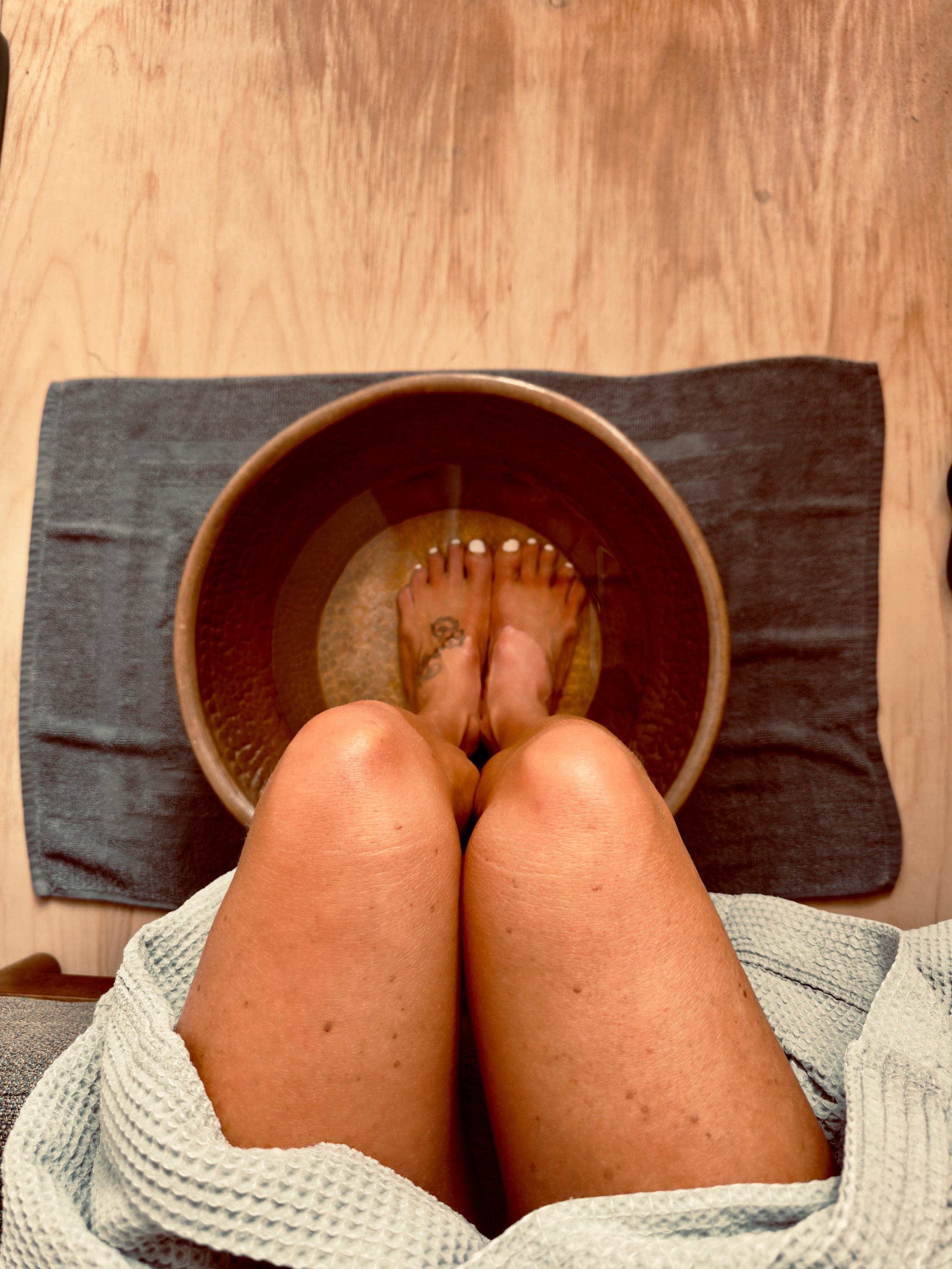 Footbath during consult
