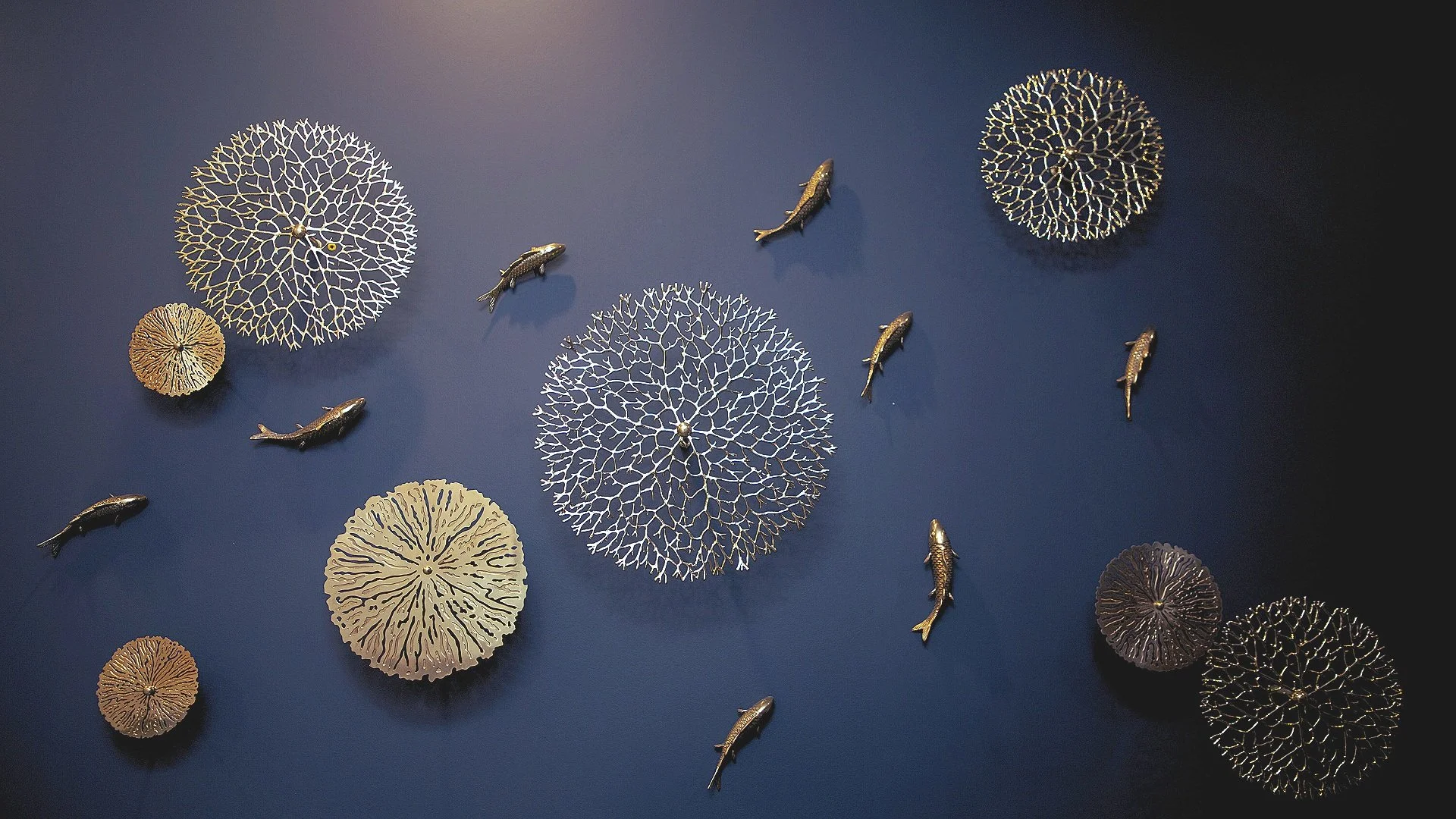 Serene coastal-inspired wall art inside Meridian Massage Spa in Ashburn, VA, serving massage and skincare guests across Loudoun County.
