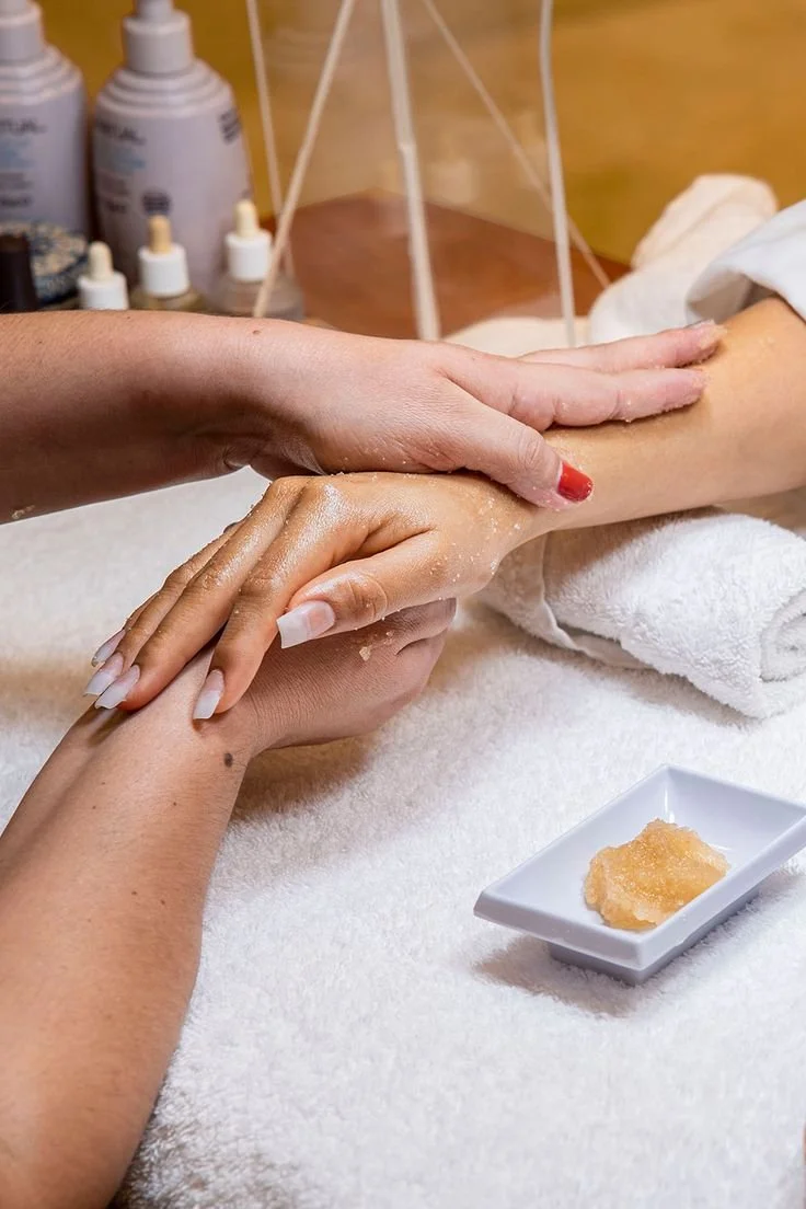 Nourishing Restorative Hand Treatment for dry skin and cuticle care at Meridian Massage Spa in Ashburn, VA.