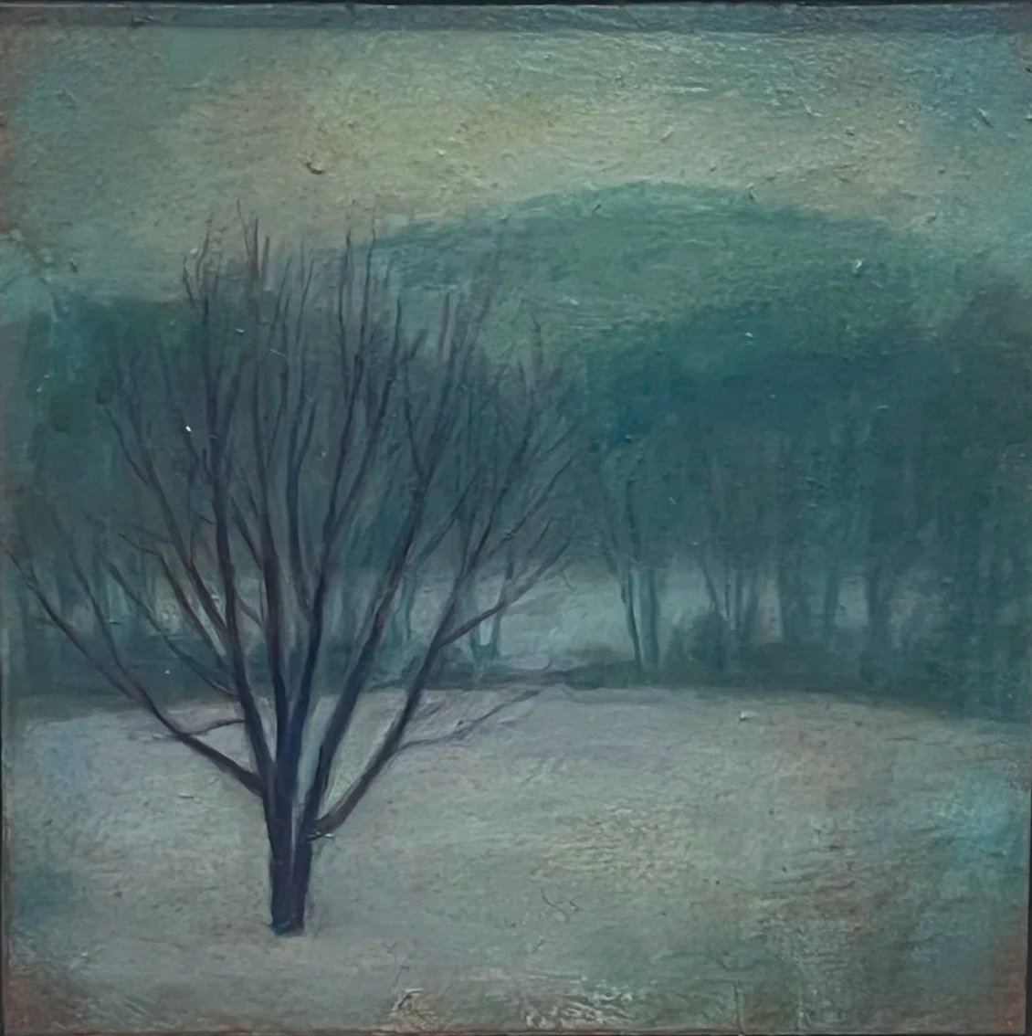 January, oil on wood, 5 x 5 inches.       SOLD