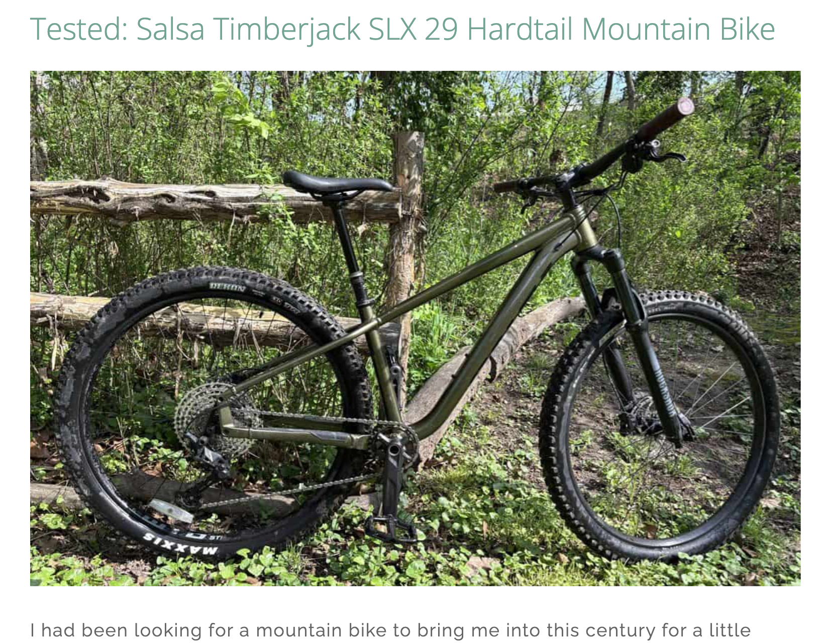 Tested: Salsa Timberjack SLX, Terrain Magazine