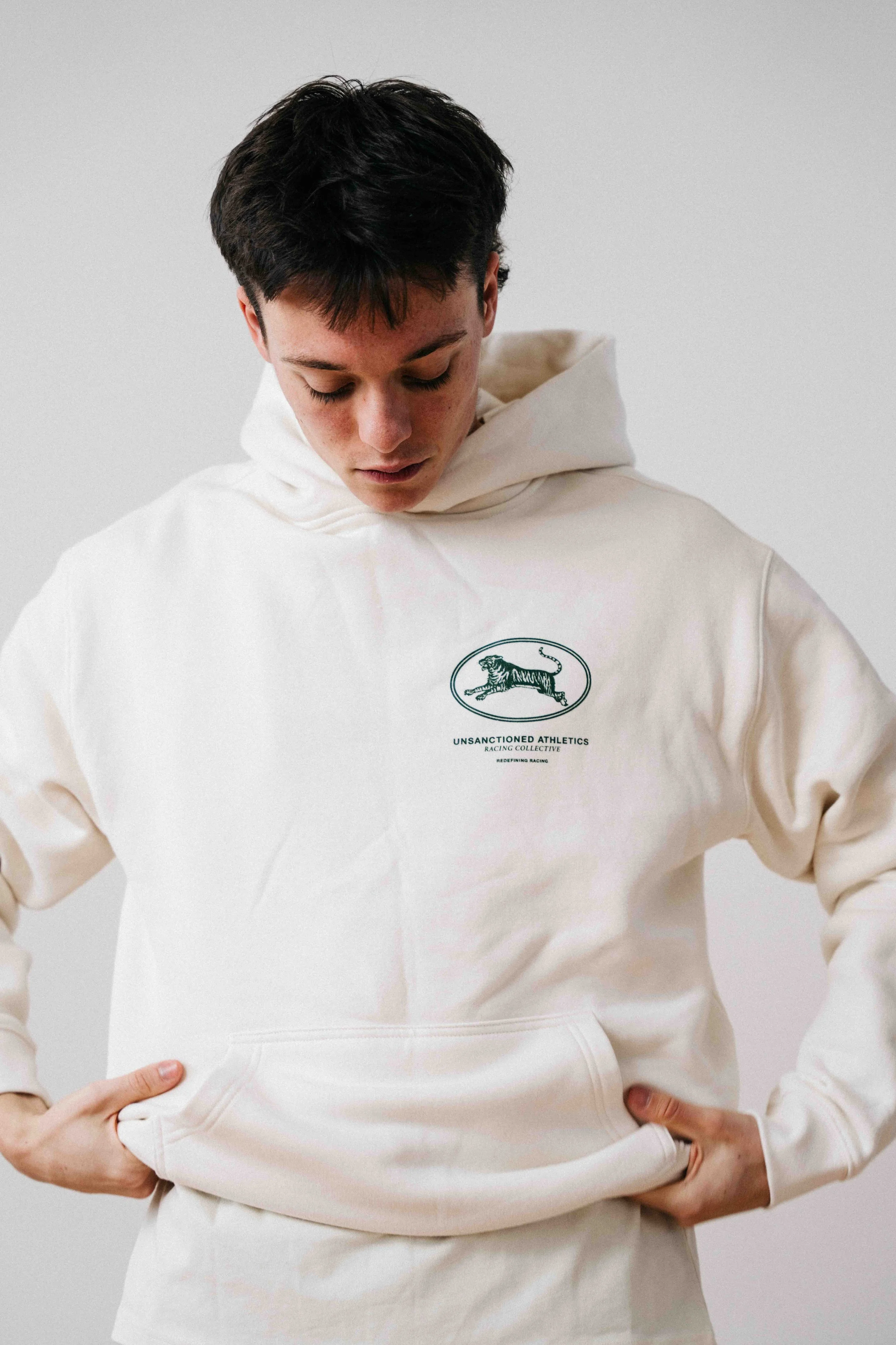 HERITAGE COLLECTION  / OFF WHITE & GREEN HOODIE