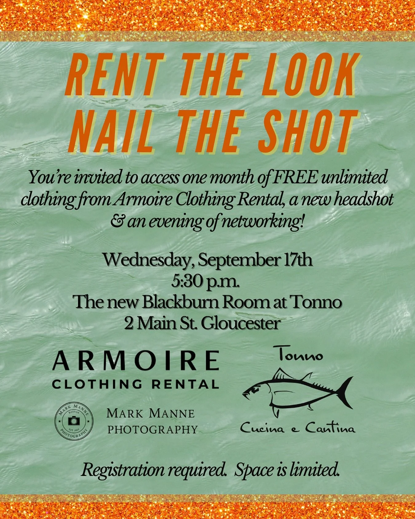 Another chance to try out @armoire.style clothing rental for free!
Register and then wear one of your new rented outfits for an evening of networking and refreshments at the new Blackburn Room at @tonnogloucester - @markmannephotography will be ther