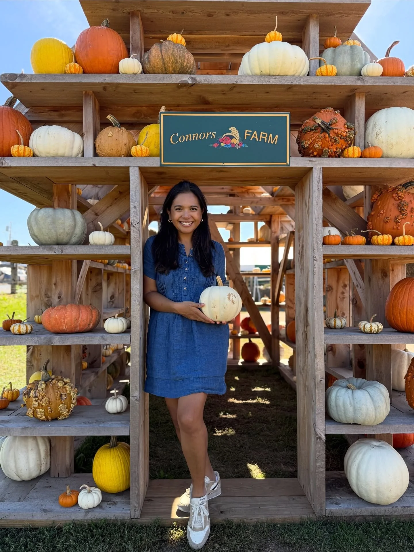 It's only the first day of fall and we have already checked a few things off of our fall to-do list!
Hay rides, farm trains, corn as big as Claire's head, a pumpkin patch, the @thebigefair, the Dinosaur Footprints in Holyoke and apple picking! I nee
