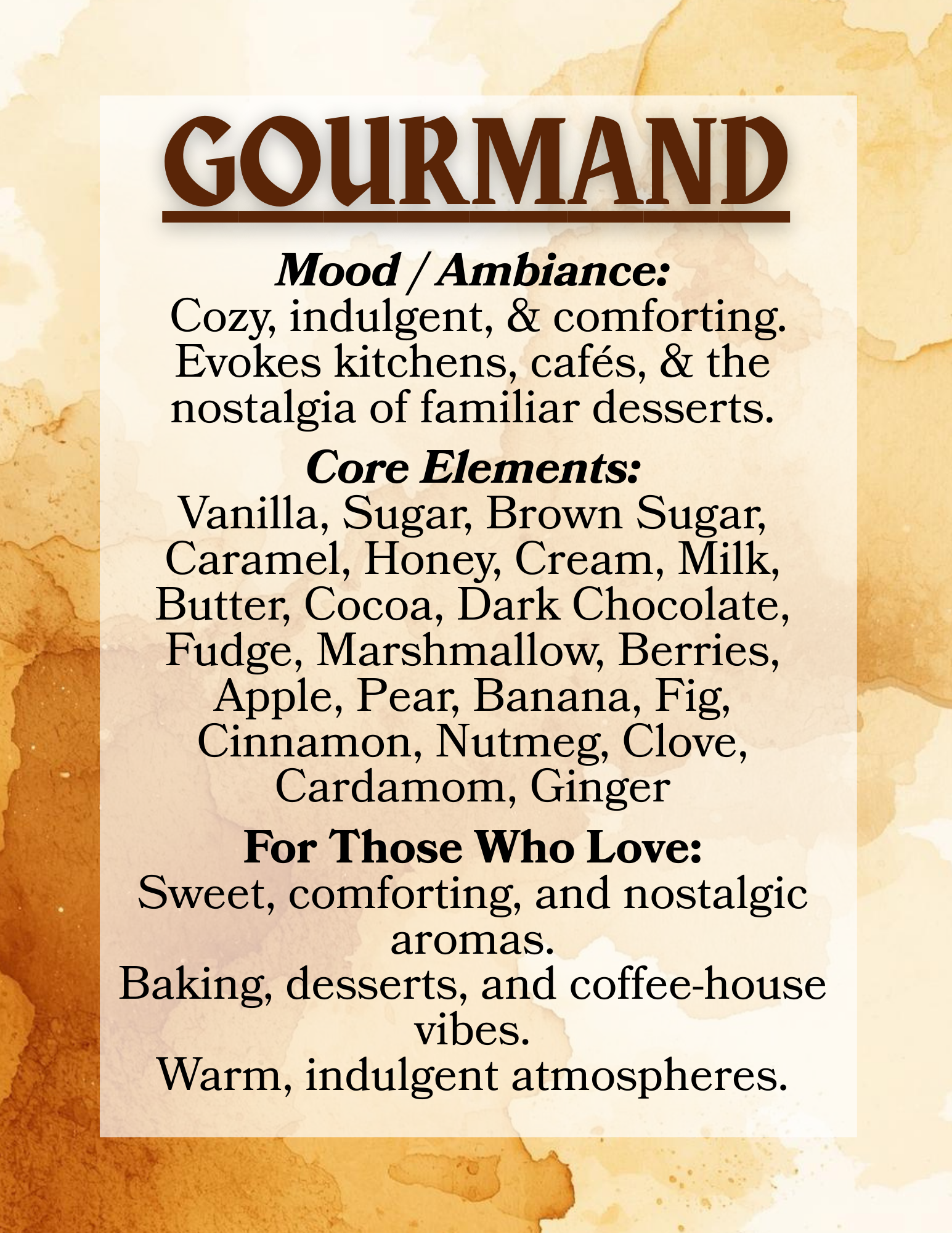 Gourmand Elements