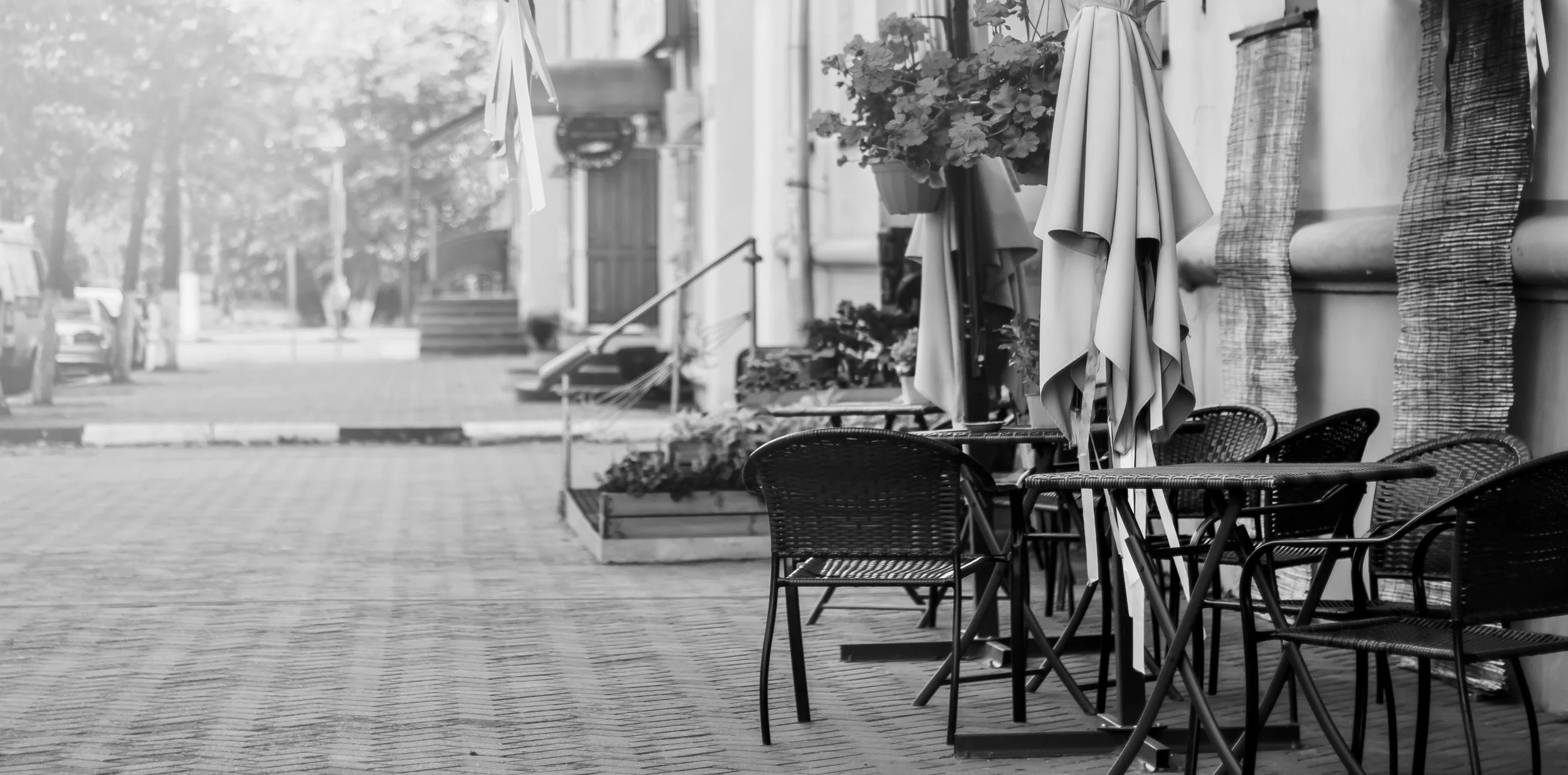 Empty outdoor space.  Well designed, but no belonging.