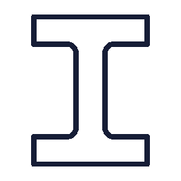 Outline of a capital letter T in black.